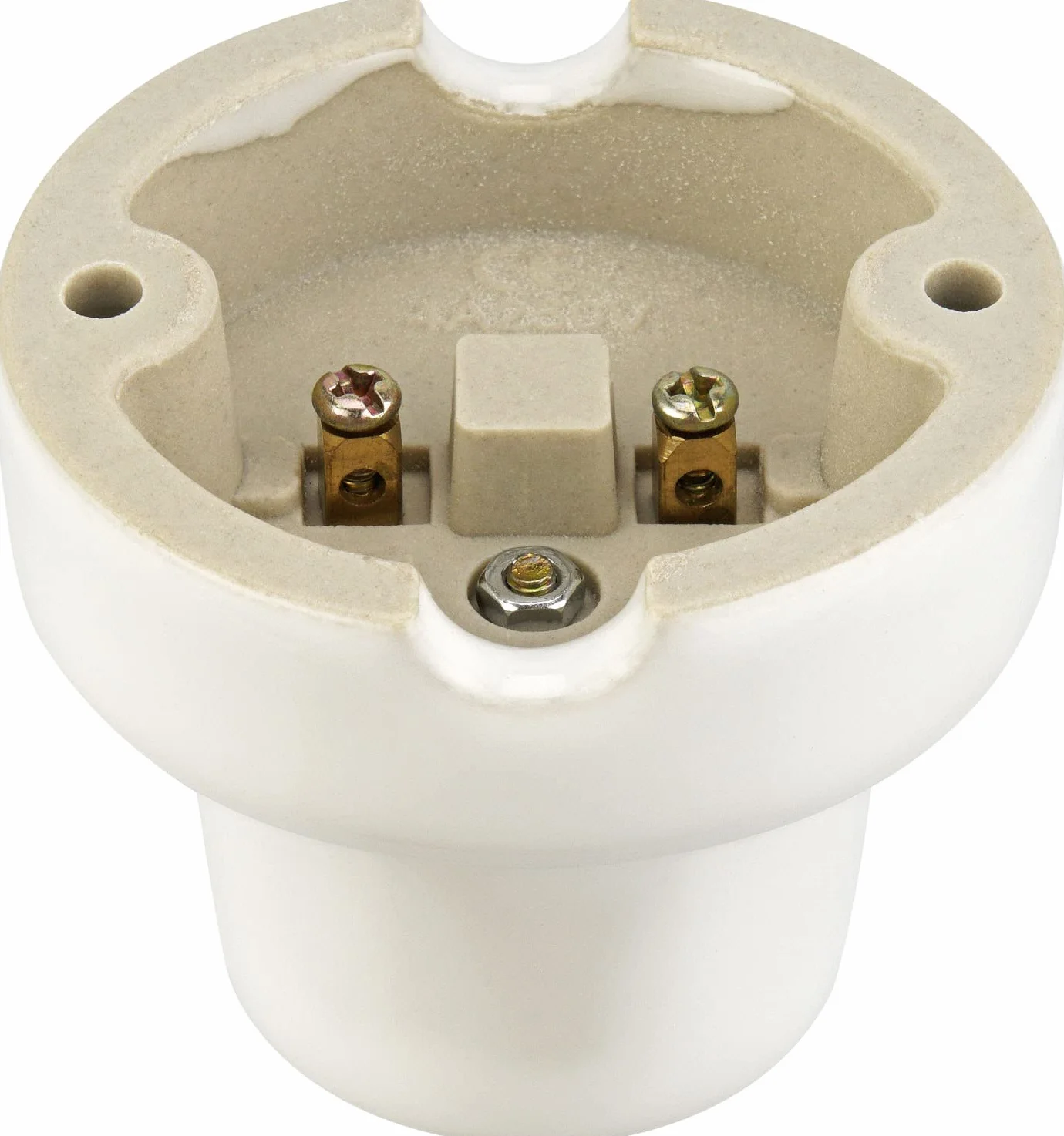 Ceramiczna oprawka do lampy E27, podstawowa, biała, maks. 1000 W, np. do terrariów