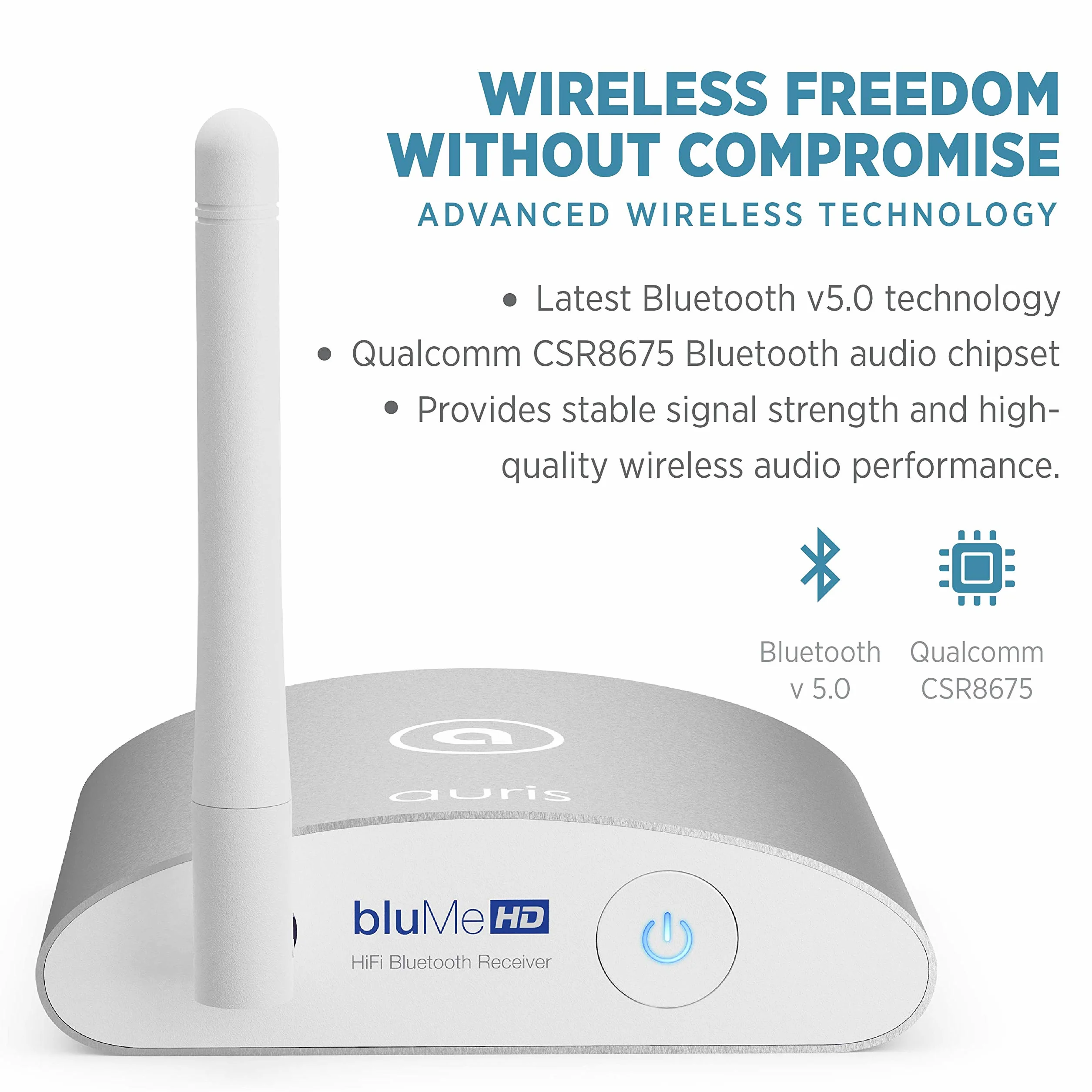 Auris Flower HD Bluetooth 5.3 Odbiornik Muzyki – HiFi Wireless Audio Adapter z DAC, LDAC, aptX HD