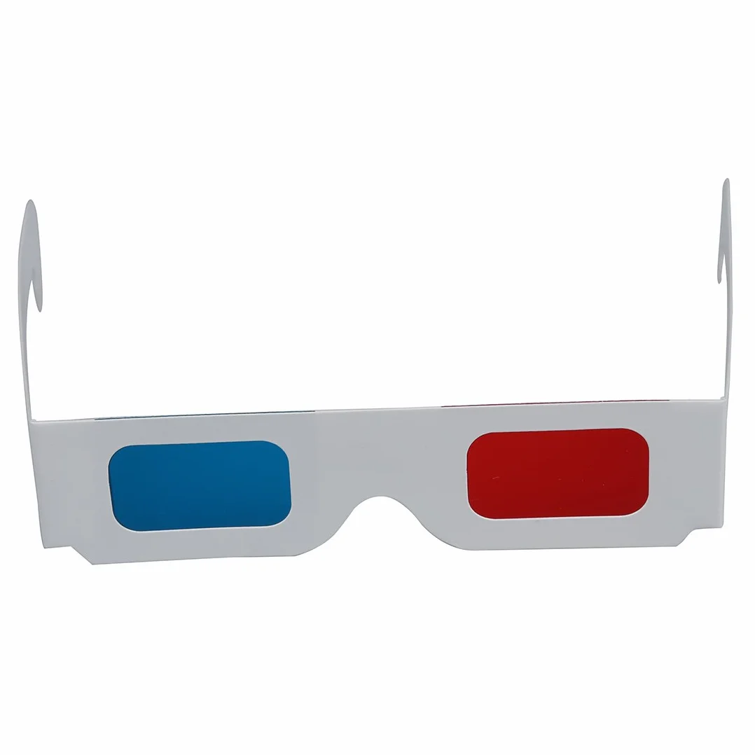 Czerwono-cyjan (niebieski) anaglifowe okulary 3D 3 wymiary (x 100)