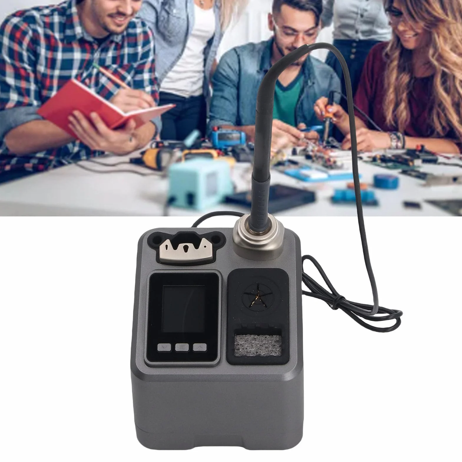 GOWENIC Profesjonalna Stacja Lutownicza, Szybkie Nagrzewanie 2 S, Lutownica 120 W z Wyświetlaczem LCD, Inteligentna Kontrola Temperatury PID (wtyczka UE)