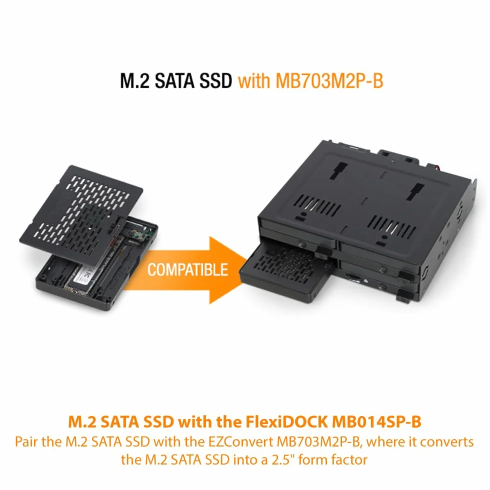ICY DOCK MB014SP-B R1 stacja dokująca Hot Swap do 4 x 2,5 cala SATA/SAS SSD/HDD czarny