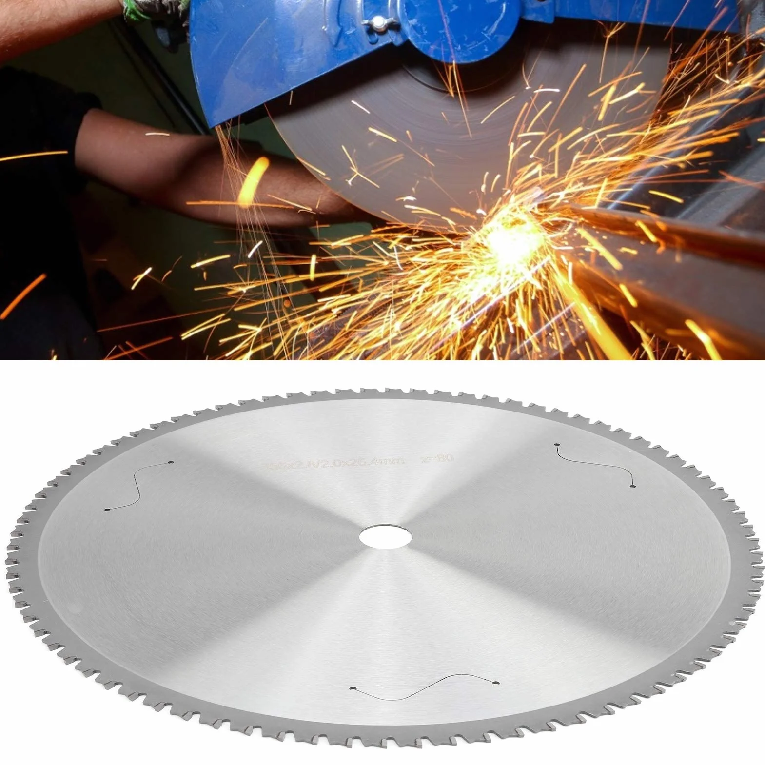 Piła Tarczowa Tarcza do Cięcia Metalu 80T Stal Szybkotnąca 355 X 2,6 X 2,0 X 25,4 Mm Profesjonalne Akcesoria do Użytku
