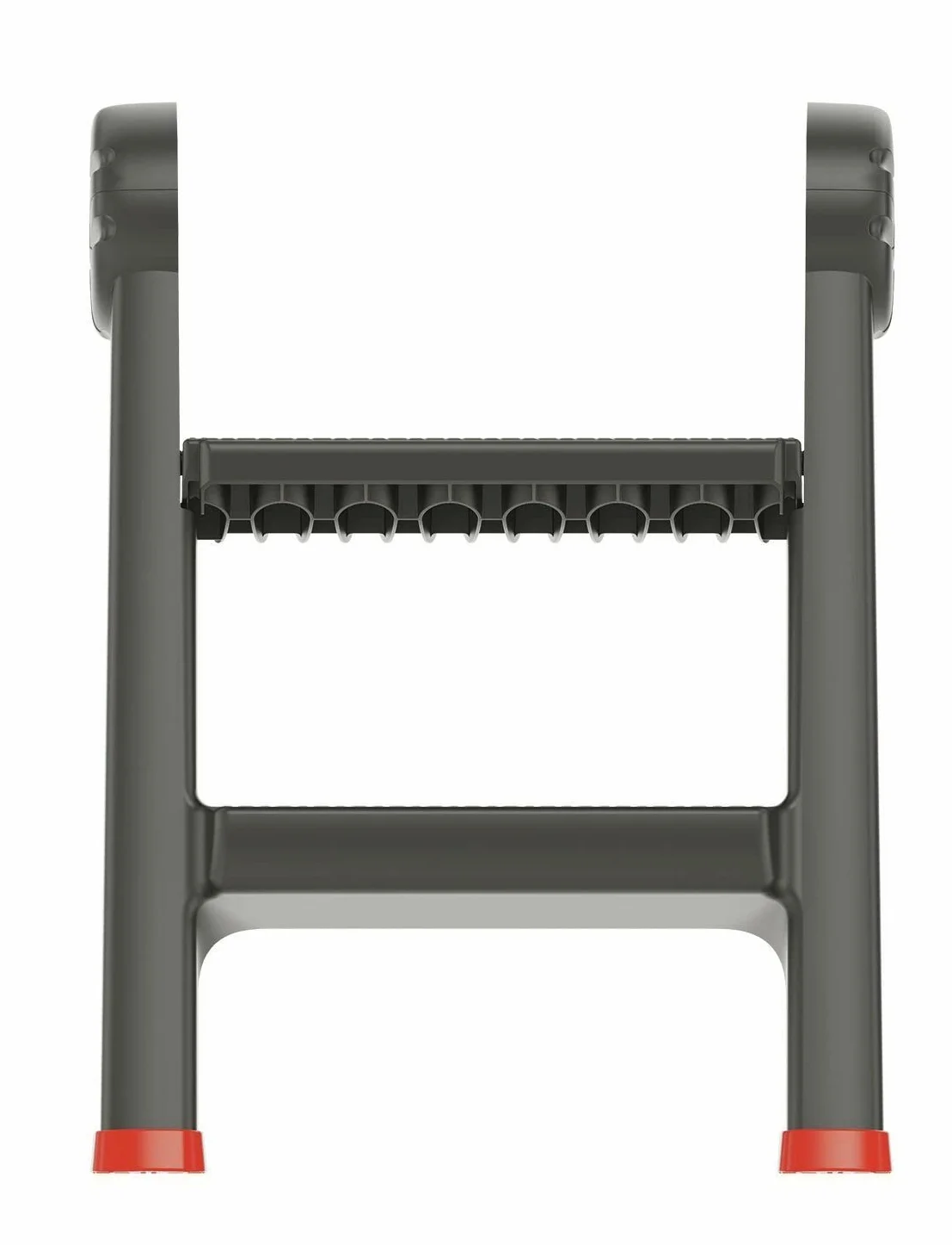 Kistenberg Składana drabina z 2 stopniami (dostęp po obu stronach, składana, obciążenie 150 kg, z antypoślizgowymi nóżkami, tworzywo sztuczne, 470 x 435 x 630 mm)