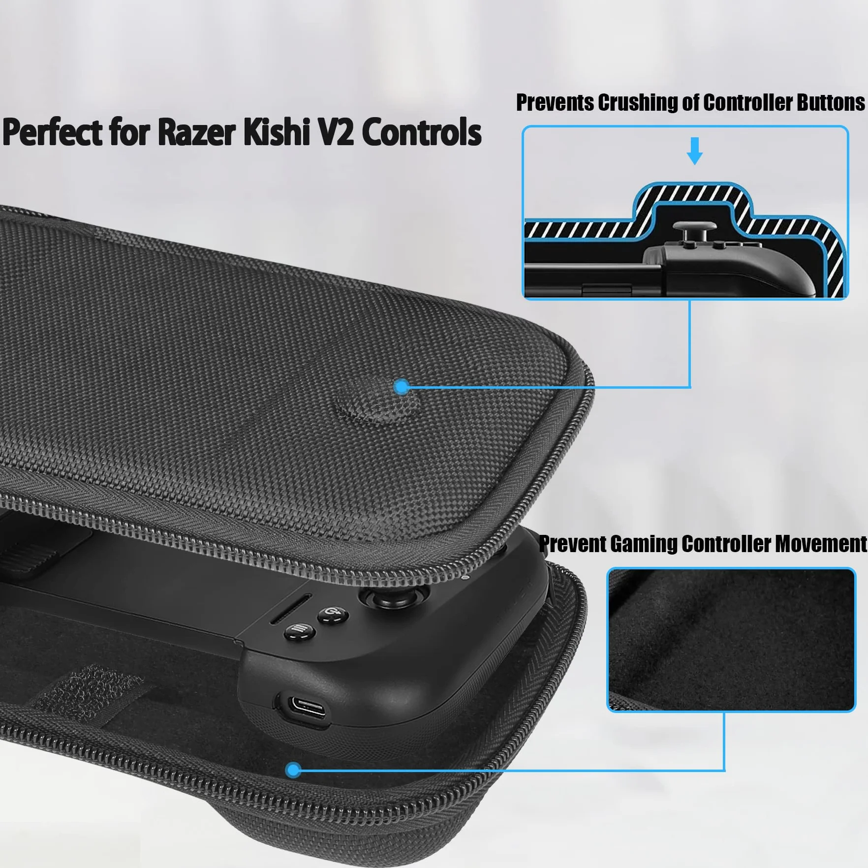 Etui Aenllosi do Razer Kishi V2, twarde etui na kontroler do gier, czarne