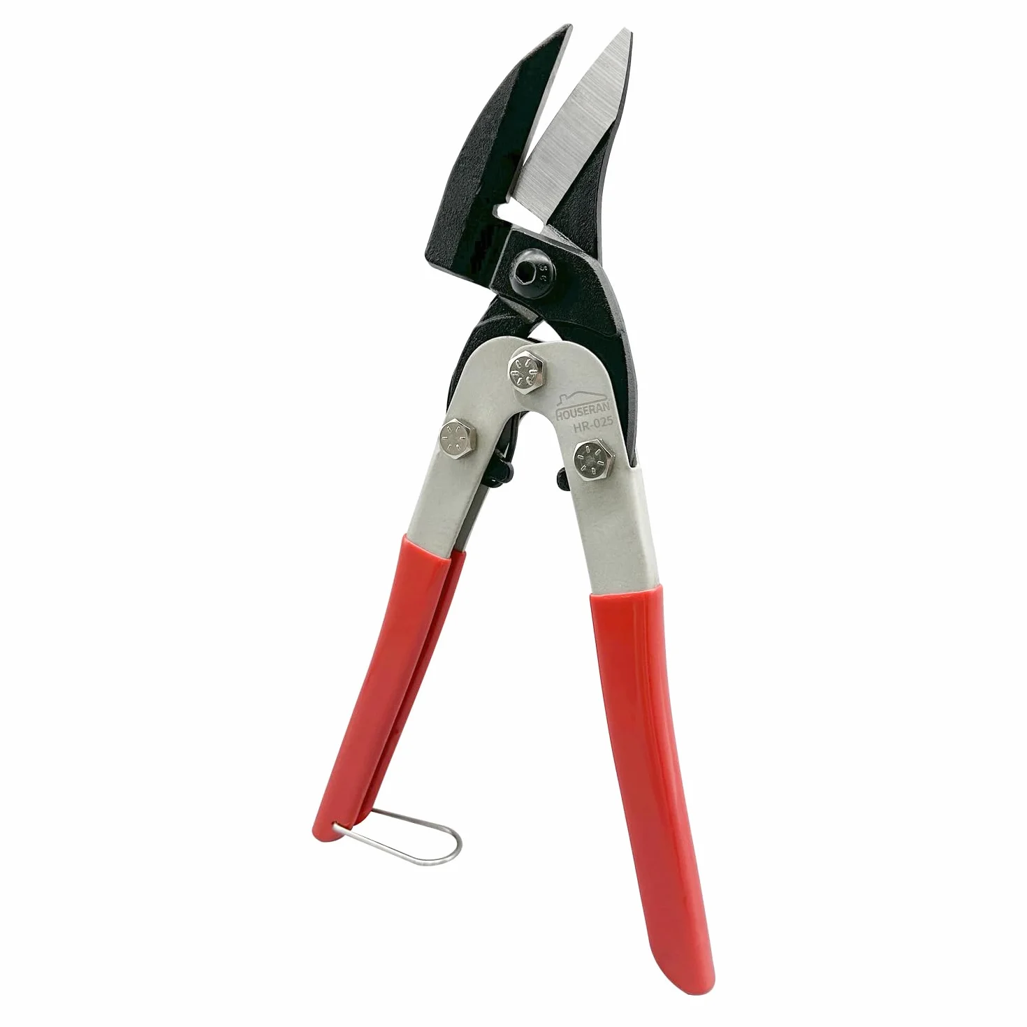Nożyce do blachy HOUSERAN 260 mm, nożyce do metalu z mechanizmem zabezpieczającym do cięcia blachy, aluminium, skóry, siatki metalowej, miedzi, tworzyw sztucznych i płyt z tworzywa sztucznego