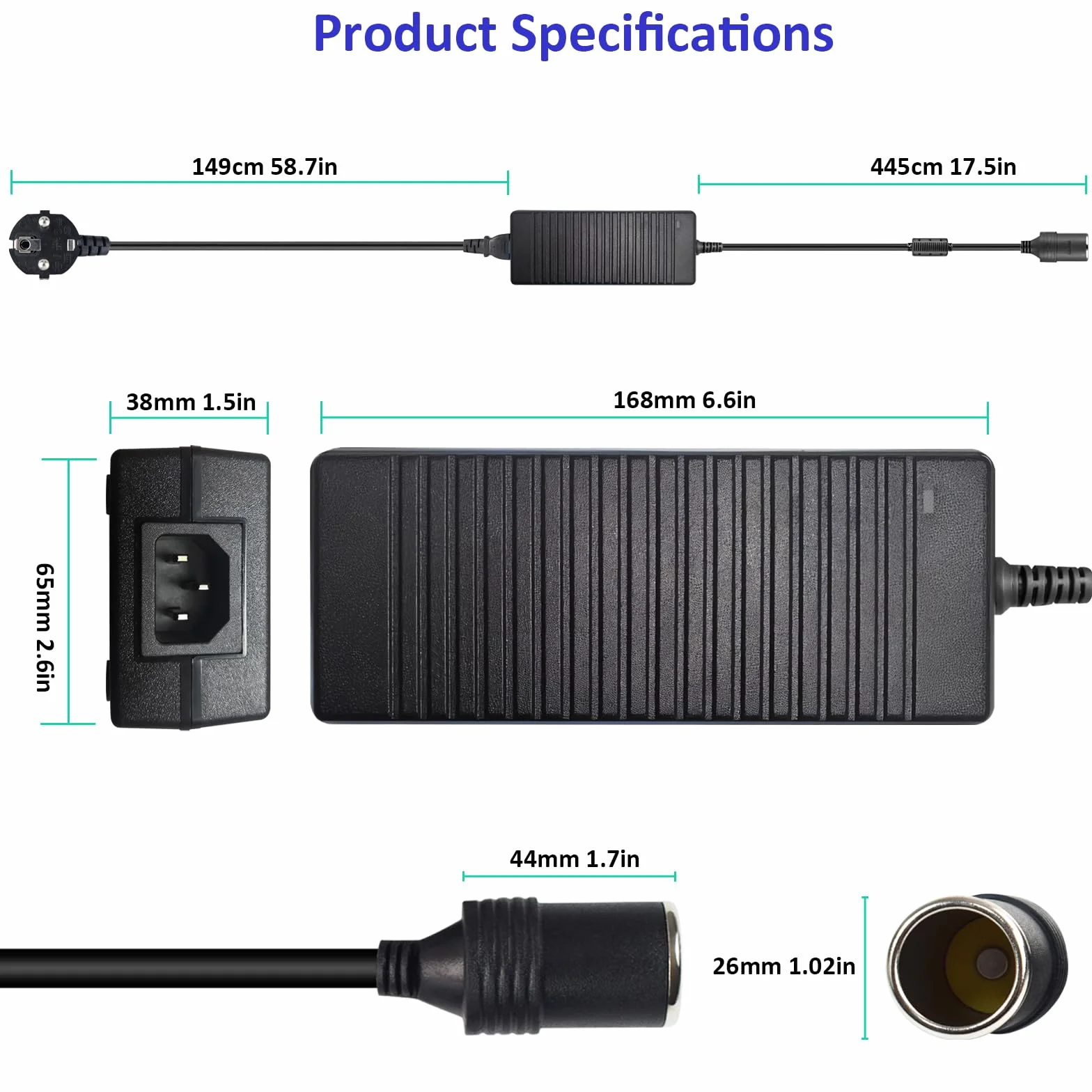 Przetwornica napięcia 230 V na 12 V 10 A 120 W AC-DC zasilacz sieciowy z zapalniczką samochodową