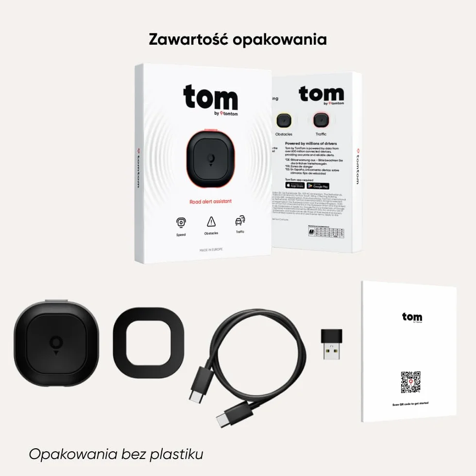 TomTom Antyradar do Samochodu – Wykrywa Fotoradary Stałe i Mobilne, Korki | Bez Abonamentu | CarPlay & Android Auto | Wyprodukowane w Europie | Tom by TT