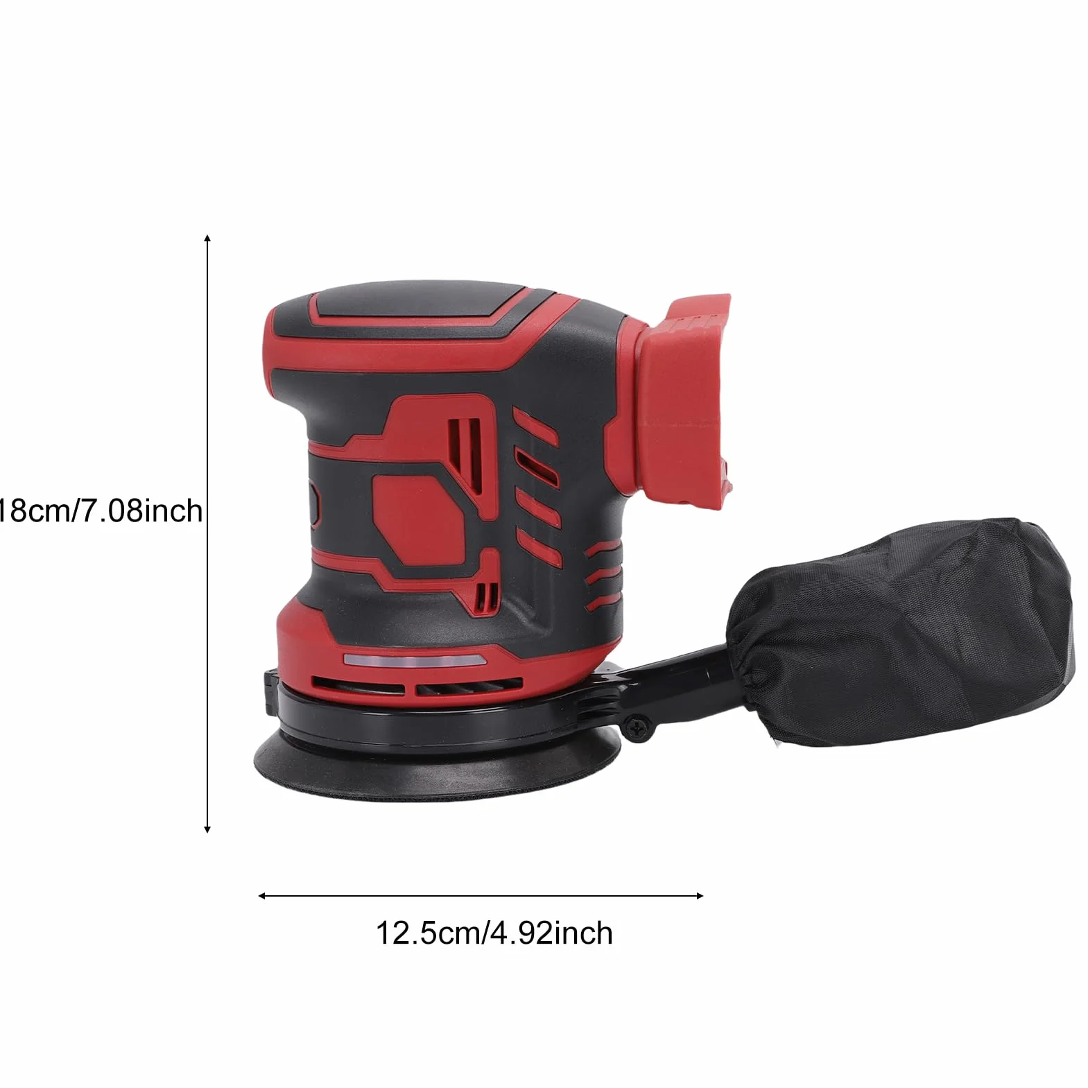 Asixxsix Szlifierka oscylacyjna, 125 mm, 300 W, szlifierka do detali z pojemnikiem na pył, 6 różnych prędkości, arkusz szlifierski, akumulatory 18 V, elektryczna szlifierka ręczna