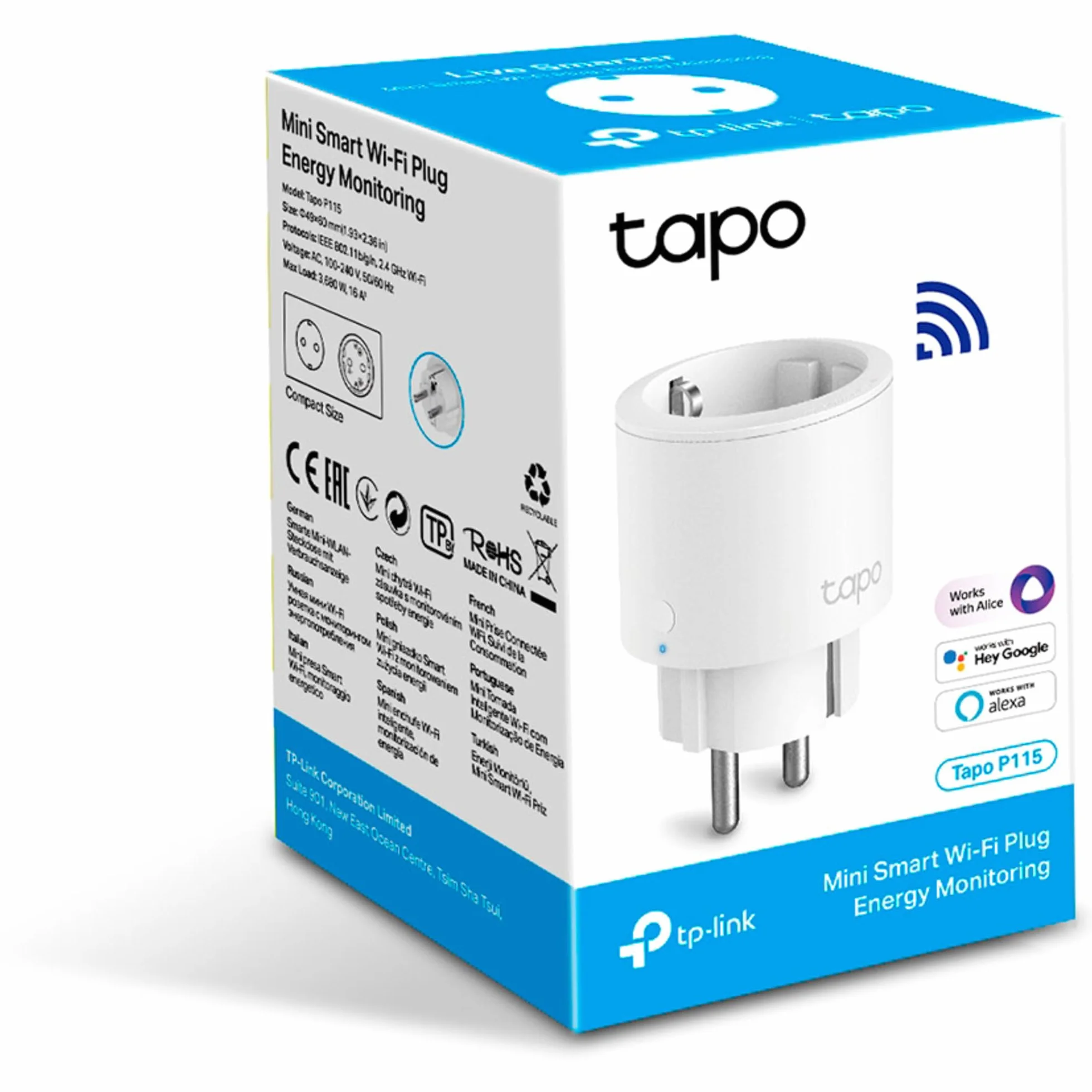 TP-Link Tapo P115 (1-pack) | Inteligentne gniazdko Wi-Fi z monitorowaniem zużycia energii | Ściemnianie, harmonogramy | Zdalne sterowanie | Kompatybilne z Alexa i Google Home