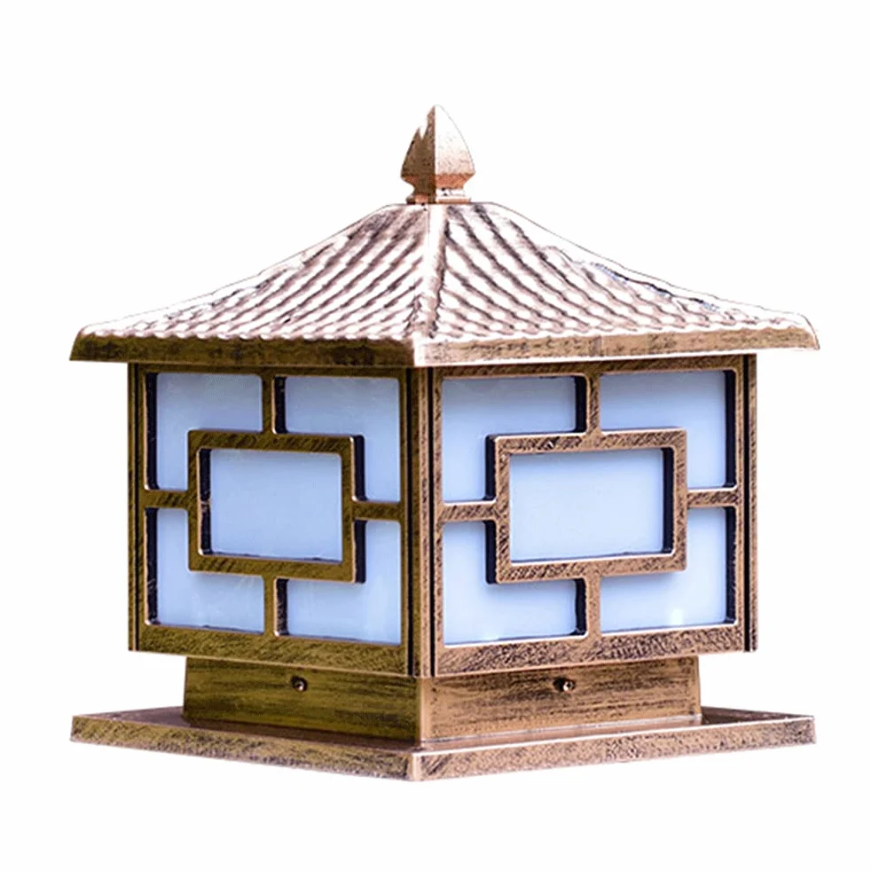 CHENKUI Vintage Black Post Head Light Outdoor Pillar Light Szklany Klosz Ogrodowe Oprawy Oświetleniowe IP54 Z Adapterem Do Montażu Na Molo E27 Base Patio Garden Villa Ogrodzenie Oświetlenie Krajobrazu