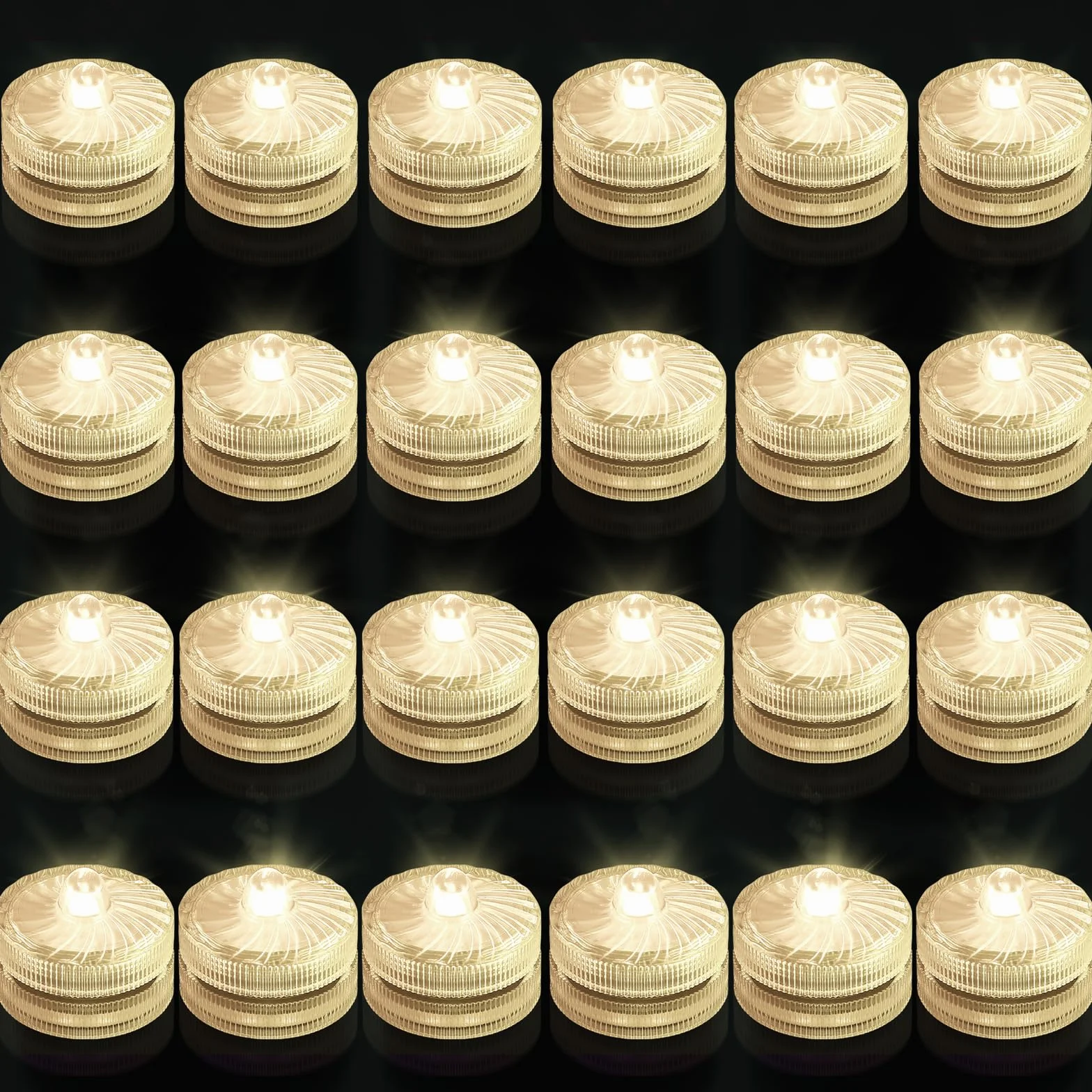 idyllight zanurzeniowe światła LED, 24 sztuki, wodoodporne świeczki typu tealight, zasilane bateryjnie, oświetlenie podwodnego basenu do domu, dekoracji weselnej, ciepła biel