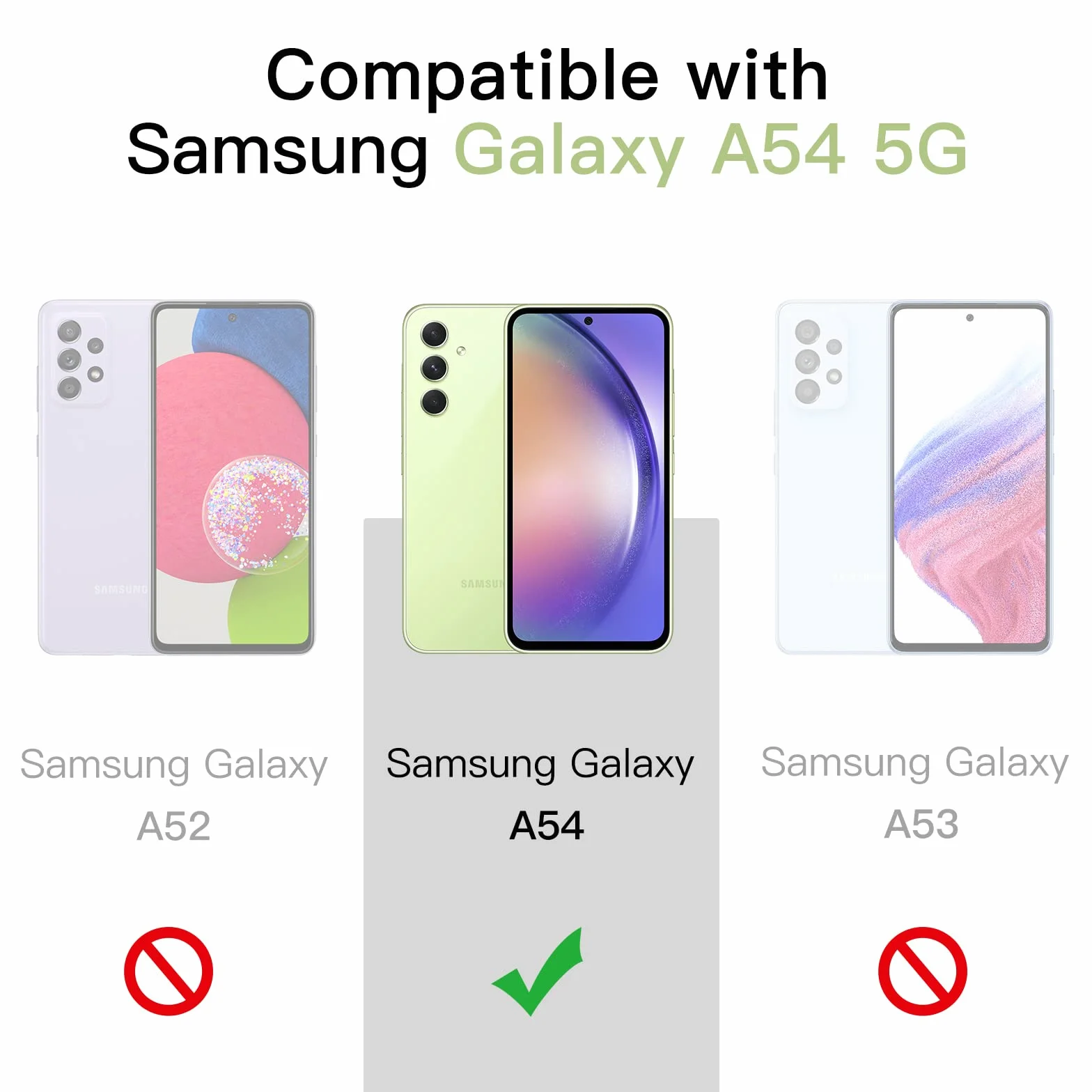 JETech Etui dla Samsung Galaxy A54 5G 6,4 Cala, Nie Żółknie Odporny na Wstrząsy Pokrowiec Ochronny, Odporne na Zarysowania, Twardy Tył PC (Przezroczyste)