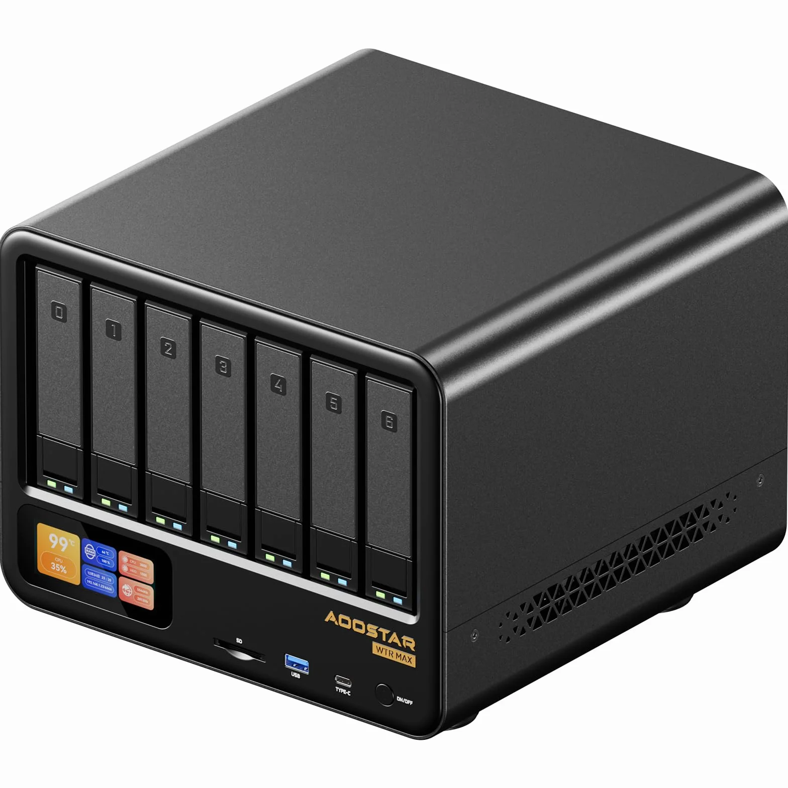 AOOSTAR WTR MAX 11 Bay Desktop NAS mini PC, NAS Server Ryzen 7 PRO 8845HS bez pamięci RAM bez SSD, 6 * 2,5"/3,5" SATA HDD, 4*sloty M.2 NVMe, 2x10GbE, 2x2,5GbE, OCuLink, HDMI 4K, NAS pamięć sieciowa