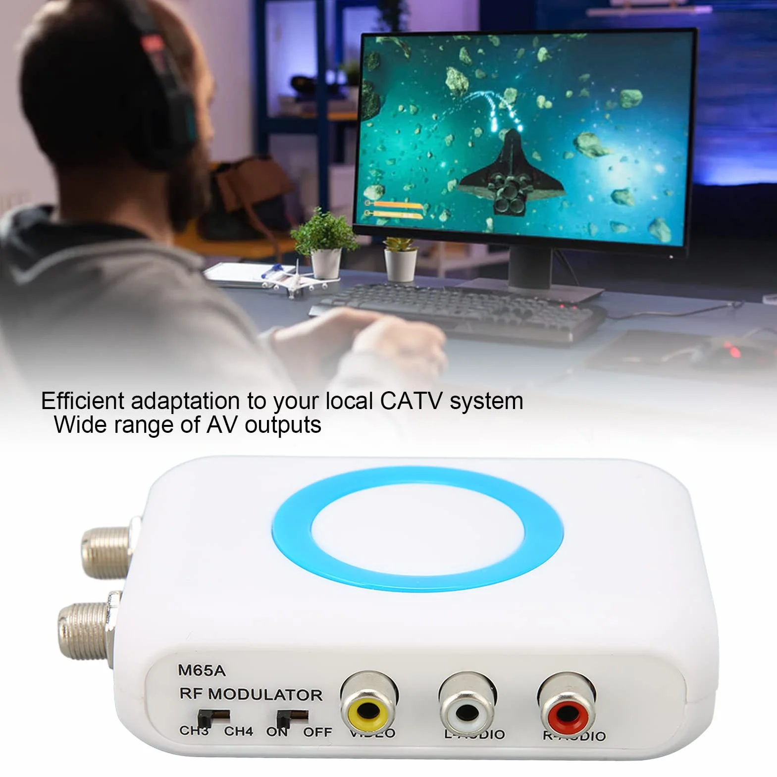 Modulator RF AV na Koncentryczny do Magnetowidu DVD Laptop Wideo