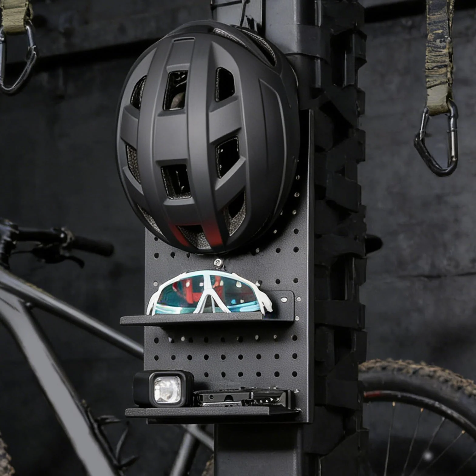 Pegboard zestaw do przechowywania na biurku, organizer rowerowy, uchwyt ścienny ze stopu aluminium z haczykami, do przechowywania z regulowanym układem, akcesoria garażowe, narzędzie do