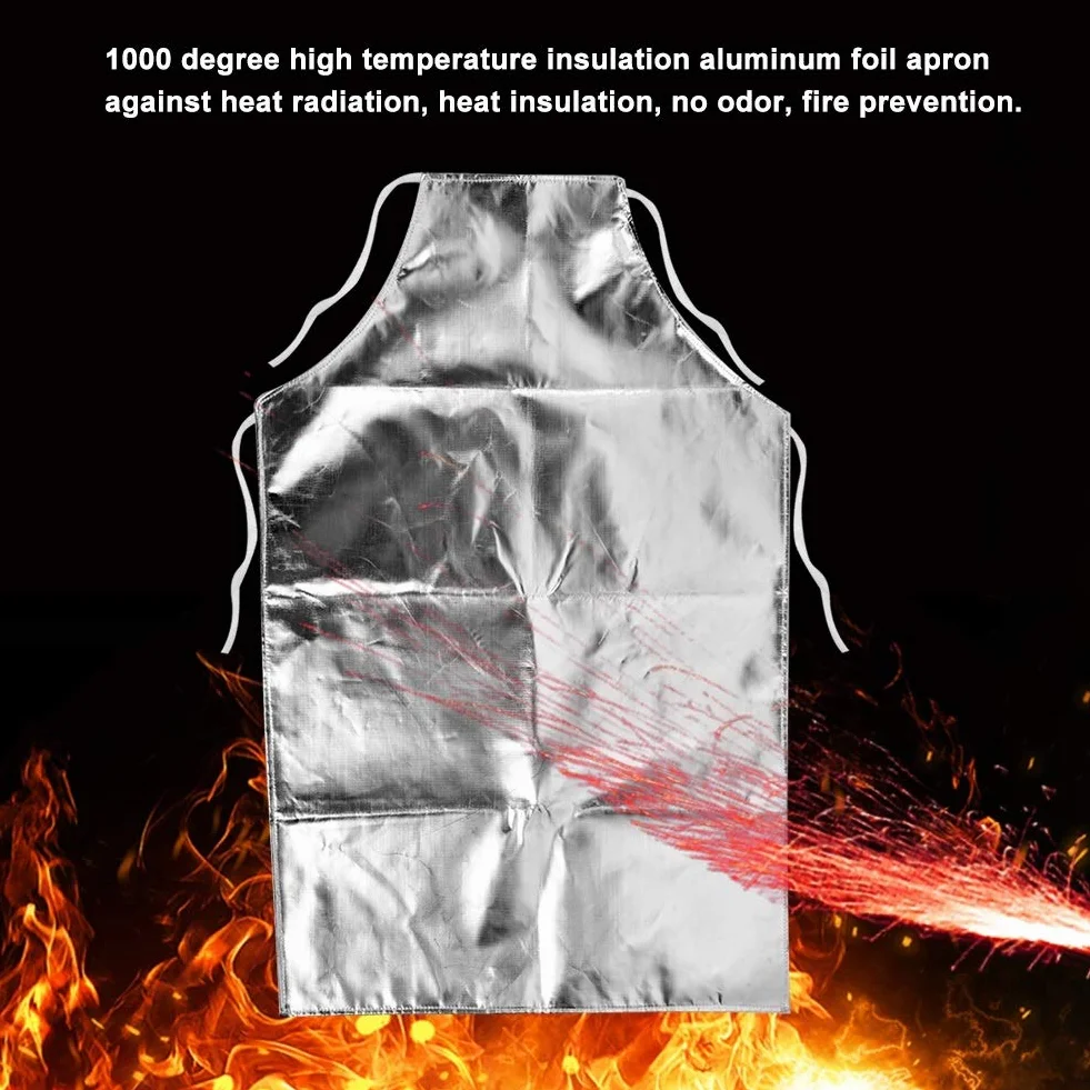 Odporny na wysokie temperatury fartuch aluminiowy niepalny fartuch praca bezpieczeństwa odporny na wysokie temperatury przemysłowy fartuch spawalniczy 1000 stopni odporny na wysokie temperatury gotowanie
