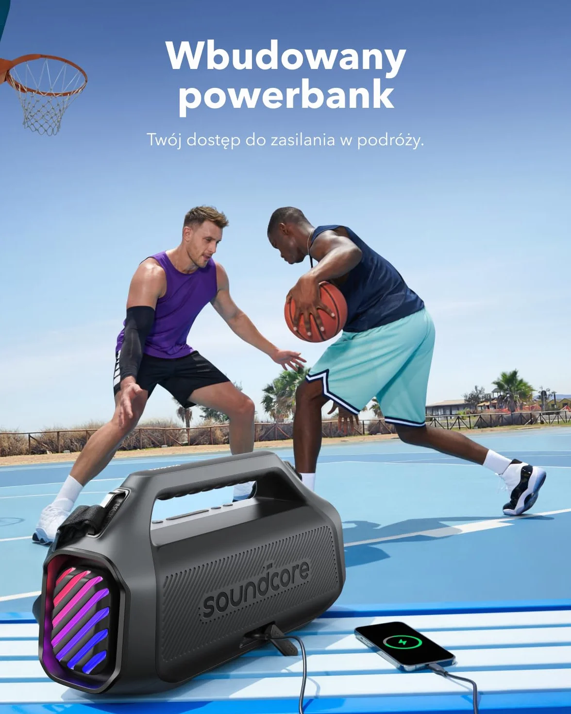soundcore Anker Głośnik outdoorowy Boom 2 Plus 140W BassUp 2.0 szybkie ładowanie 30W wodoodporność IPX7 Czarny