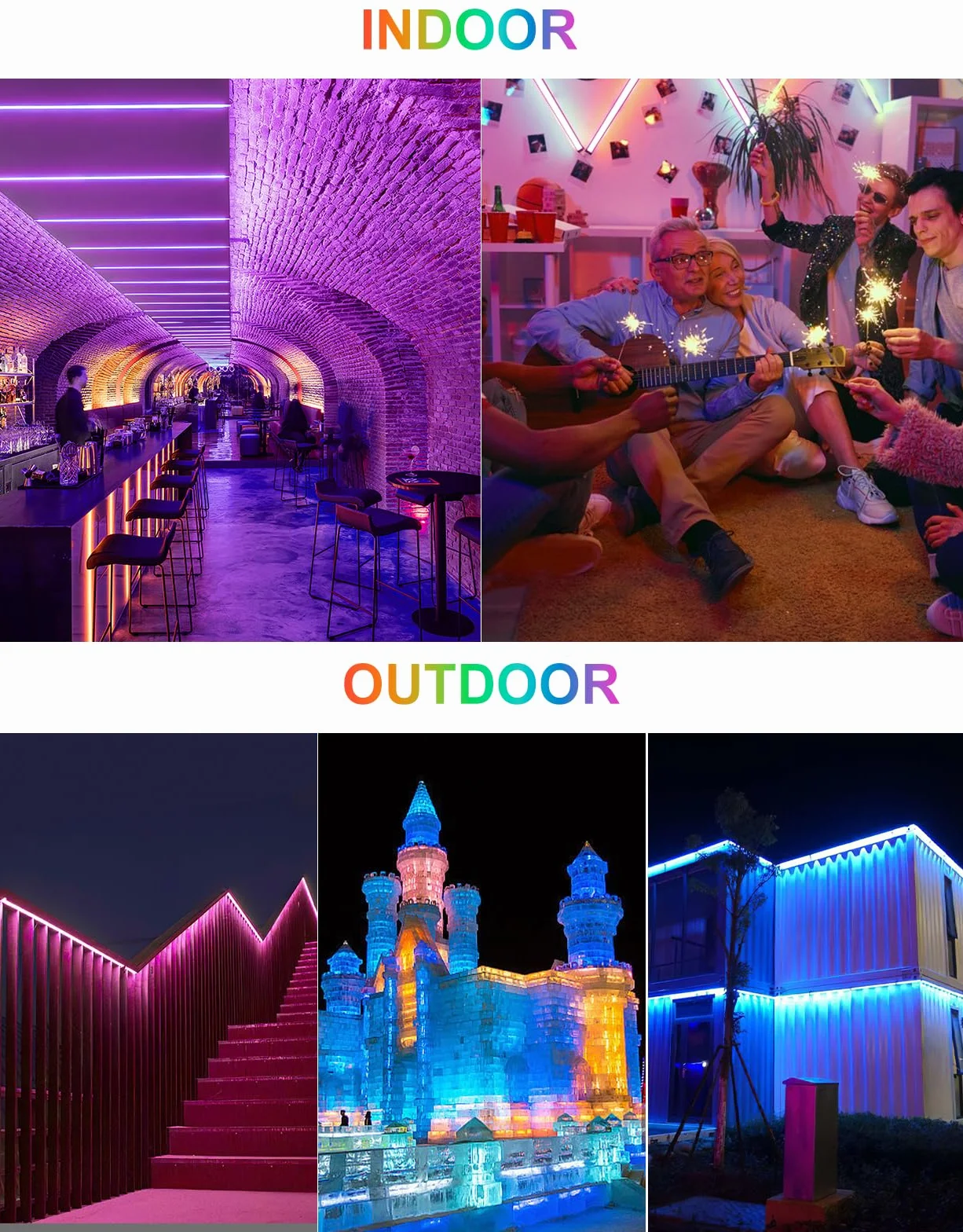 CLV 42 W RGB LED Wallwasher reflektor RGB, 10 kolorów, wiele trybów świecenia, światło imprezowe, 2 sztuki LED bar efekty świetlne z pilotem zdalnego sterowania, wodoszczelność IP66, timer i funkcja