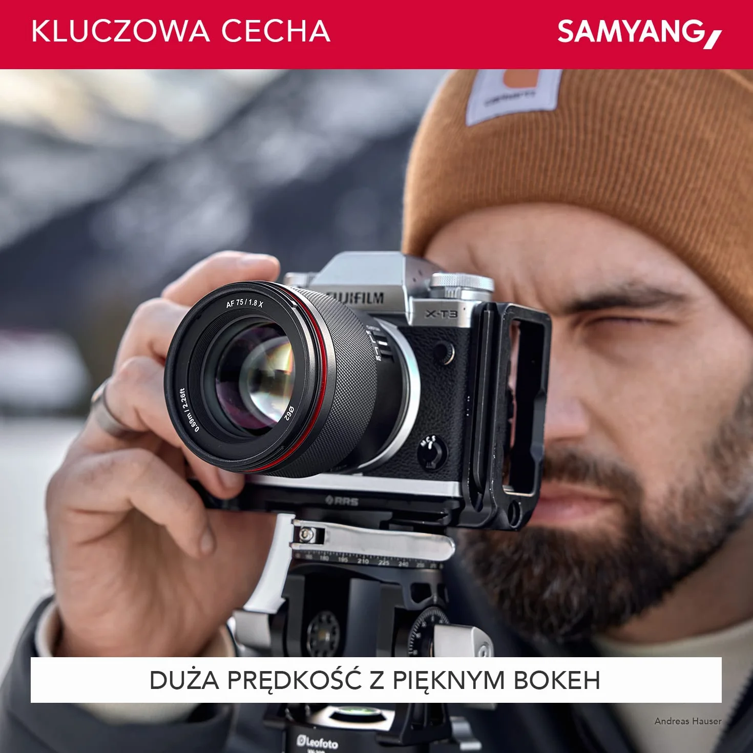 Samyang AF 75 mm Obiektyw Portretowy, Czarny