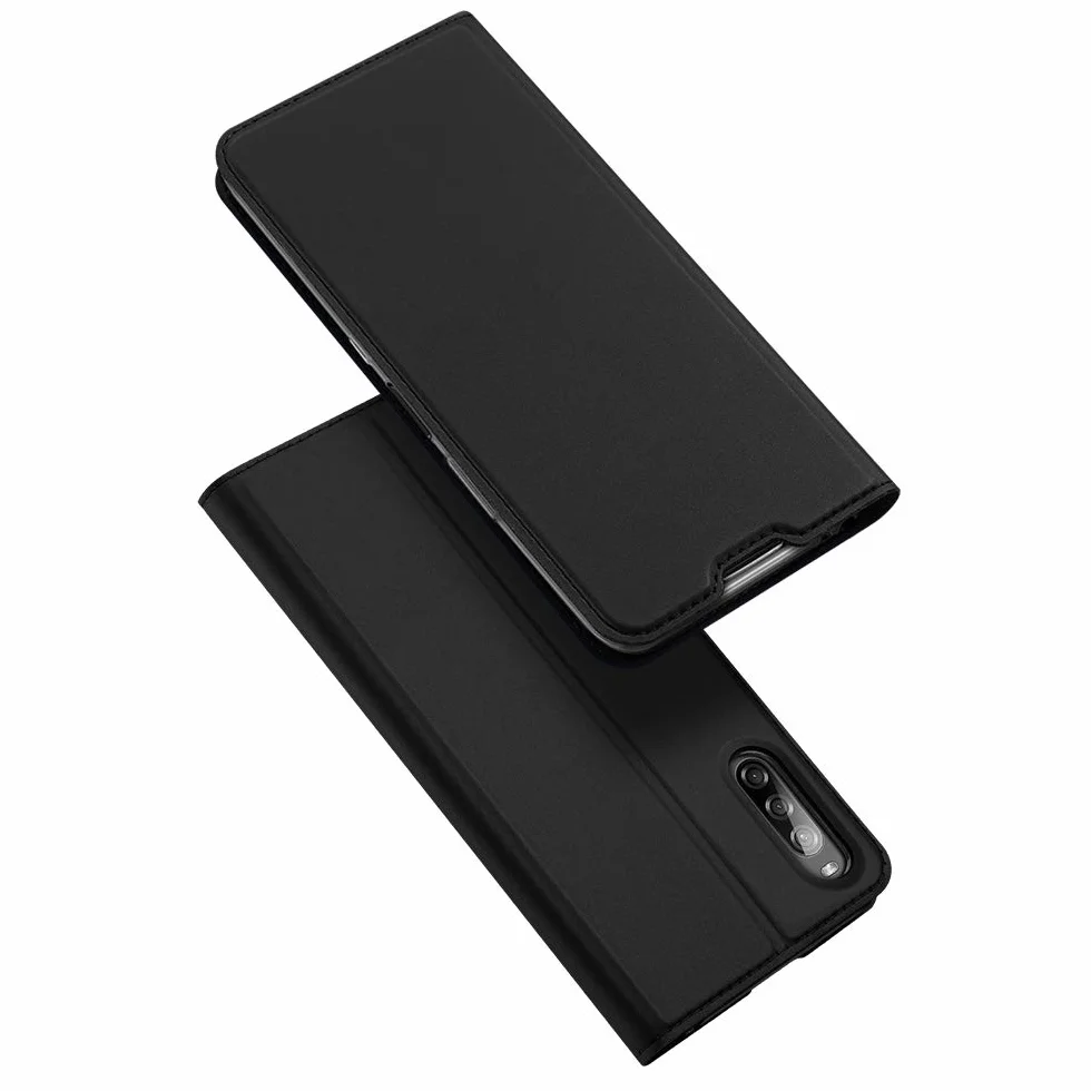 Etui z klapką PU TPU z gniazdem na karty i stojakiem do Sony Xperia L4 czarne