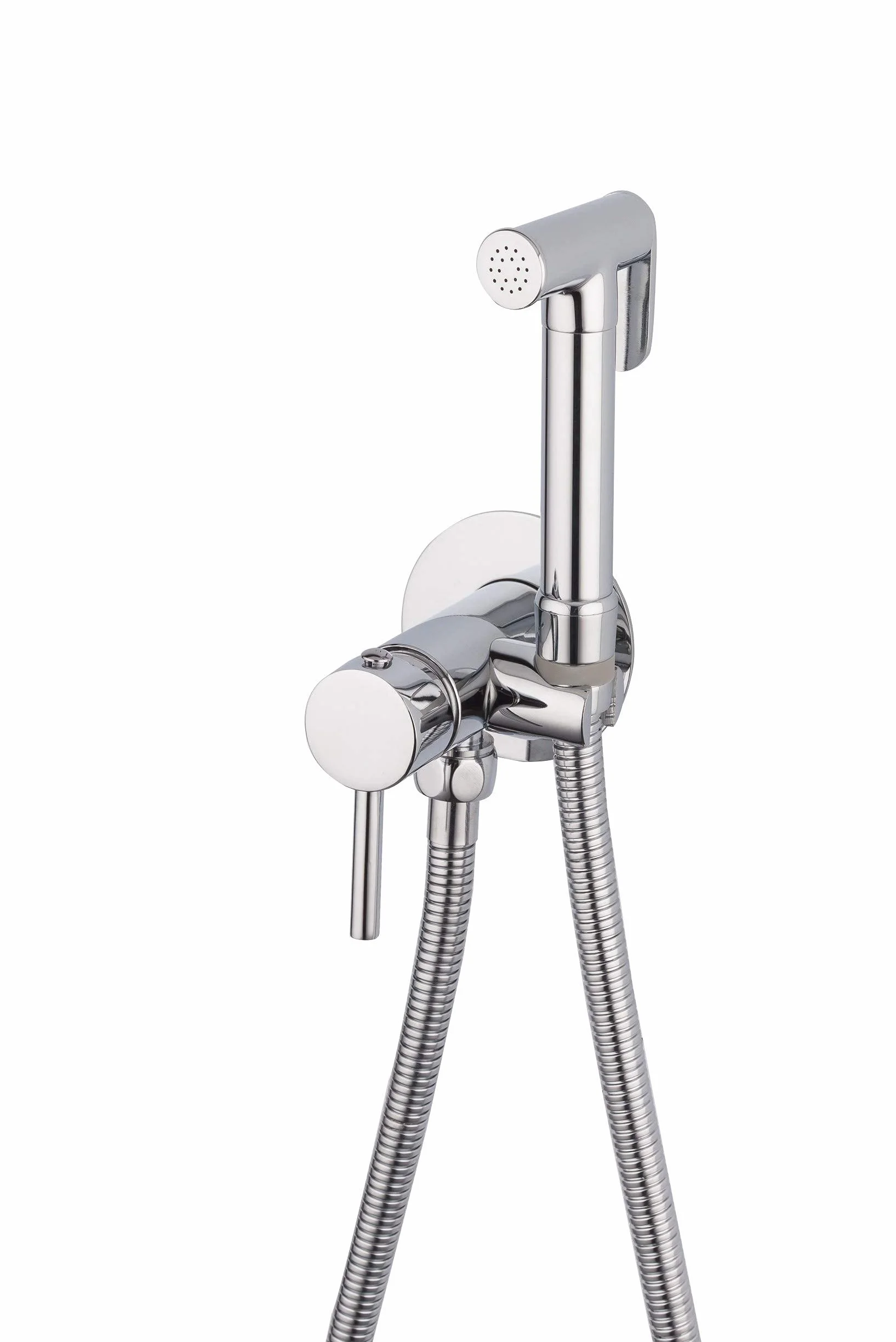VALAZ Okrągły chromowany bidet do zabudowy higienicznej - zimna i ciepła woda