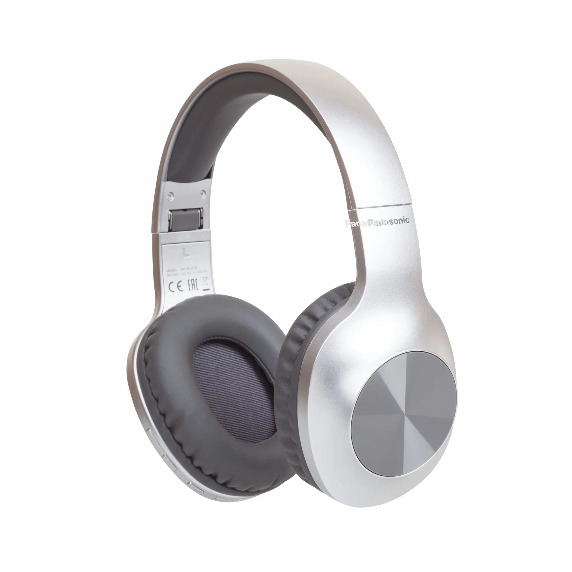 Panasonic RB-HX220BDES Bezprzewodowe Słuchawki, z Ergonomicznym Dopasowaniem, Wyjątkowo Niskimi Tonami, Czasem Odtwarzania do 23 Godzin, Szybkim i Łatwym Połączeniem Oraz Składaną Konstrukcją, Srebro