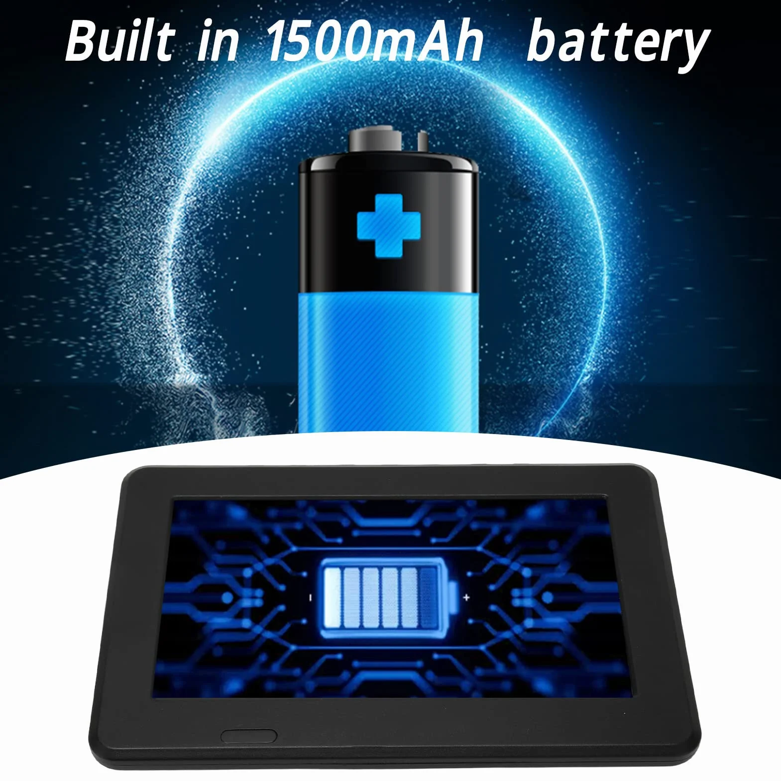 Przenośny Telewizor Cyfrowy 7-calowy LED z baterią litową 1500 mAh, Obsługa DVB-T i ATV