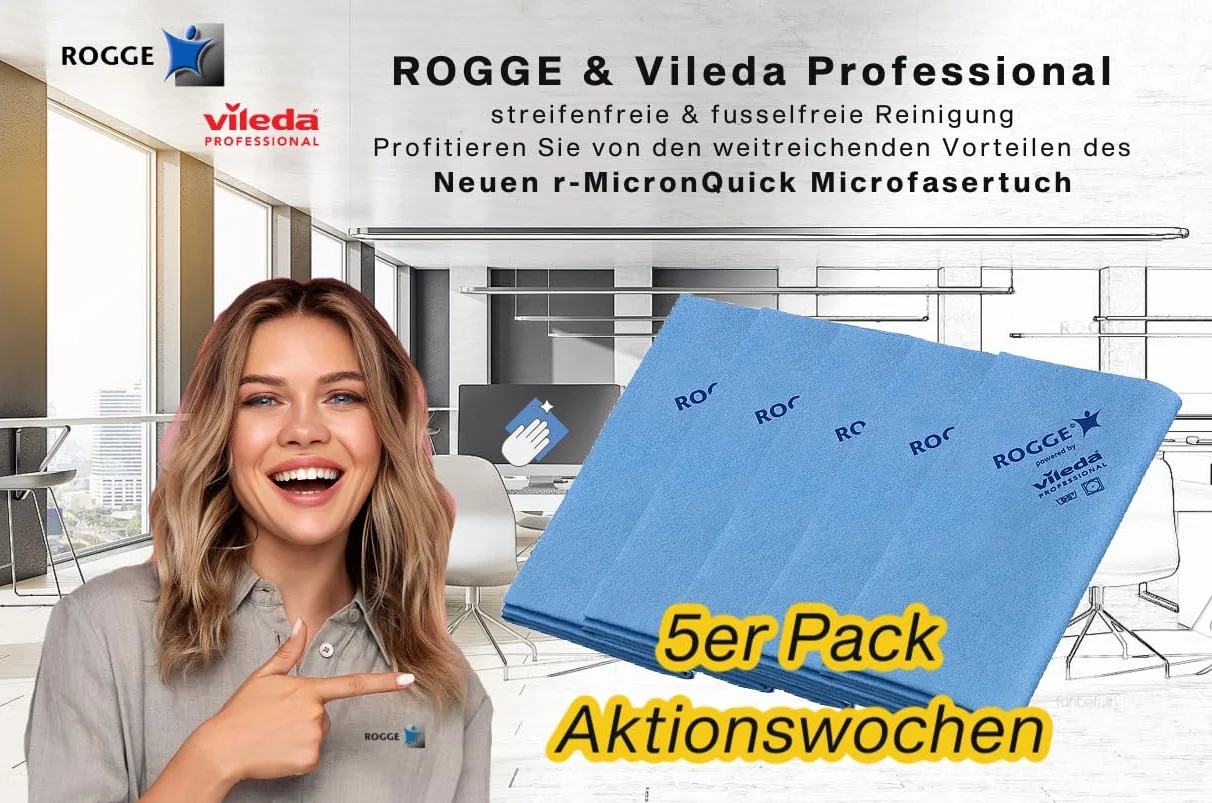 ROGGE & Vileda Prof. XXL Display Microfiber Cloth 38x40 cm Zestaw 5 szt.