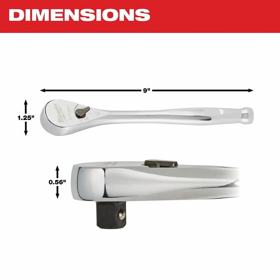 Milwaukee 48229038 3/8 cala grzechotka, czerwony, 3/8"