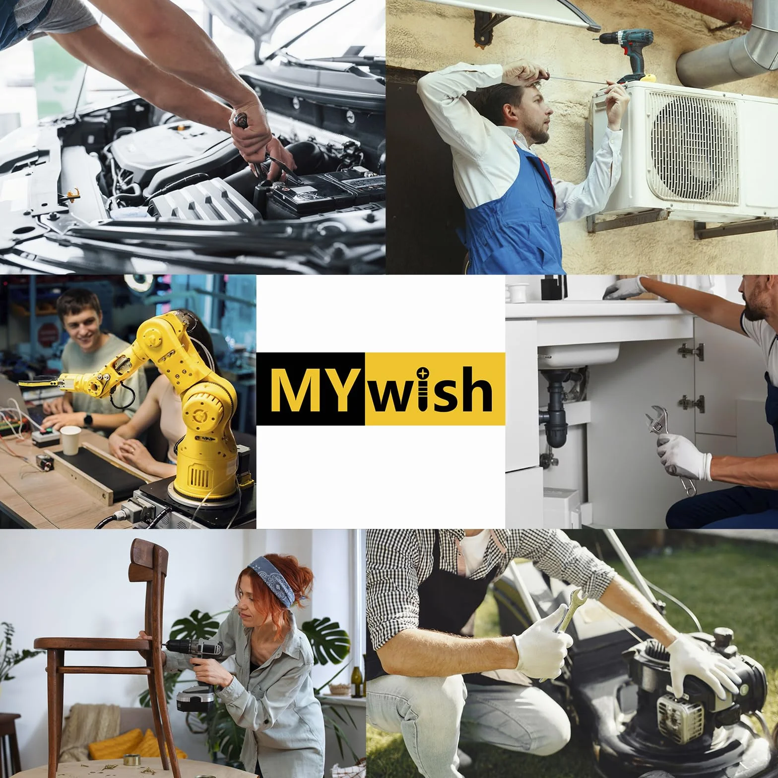 Mywish Zestaw 8 śrub z łbem sześciokątnym 3/8-16 x 1-1/4 z płaskimi podkładkami i blokadą, ze stali nierdzewnej 304 18-8, w pełni gwintowany, asortyment śrub metrycznych 3/8