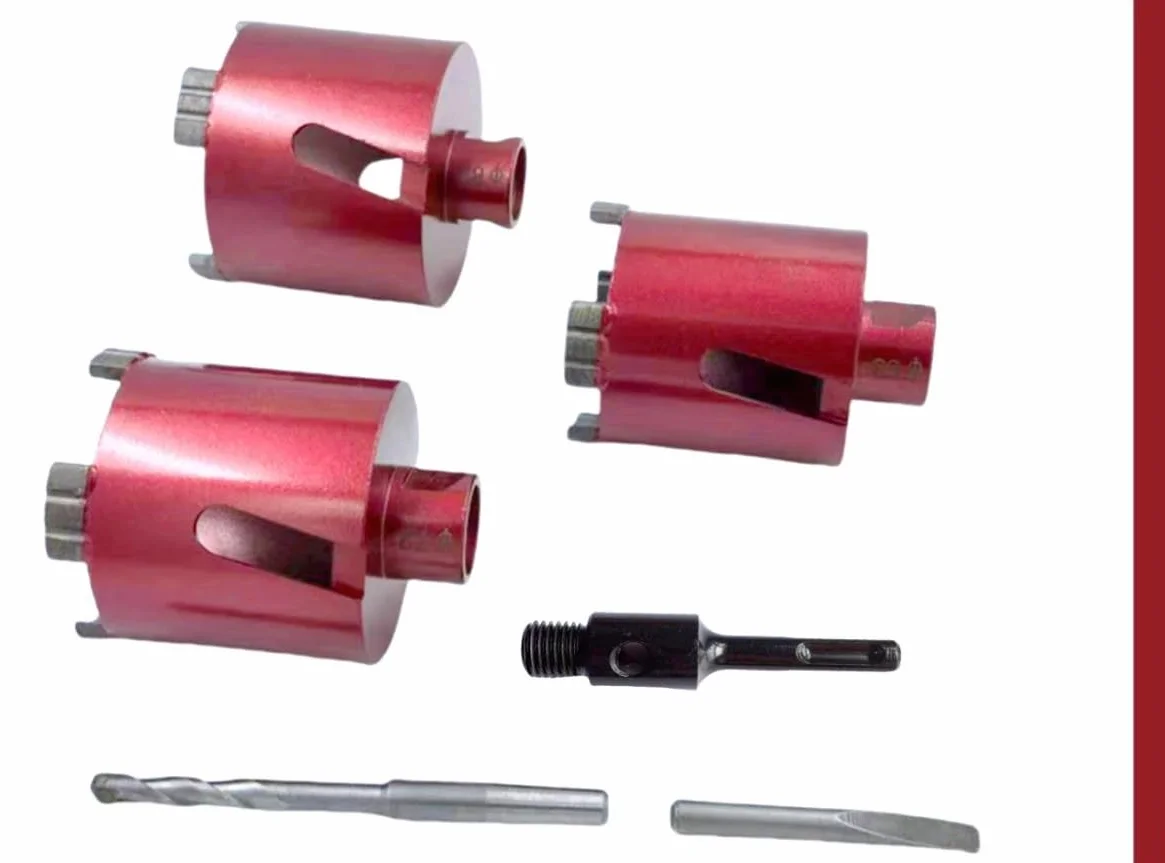 Wiertło diamentowe spawane laserowo M16, wiertło centralne i adapter SDS-Plus, odpowiednie do otworów ściennych 68 mm, 72 mm, 82 mm (82 mm M16 SDS PLUS)