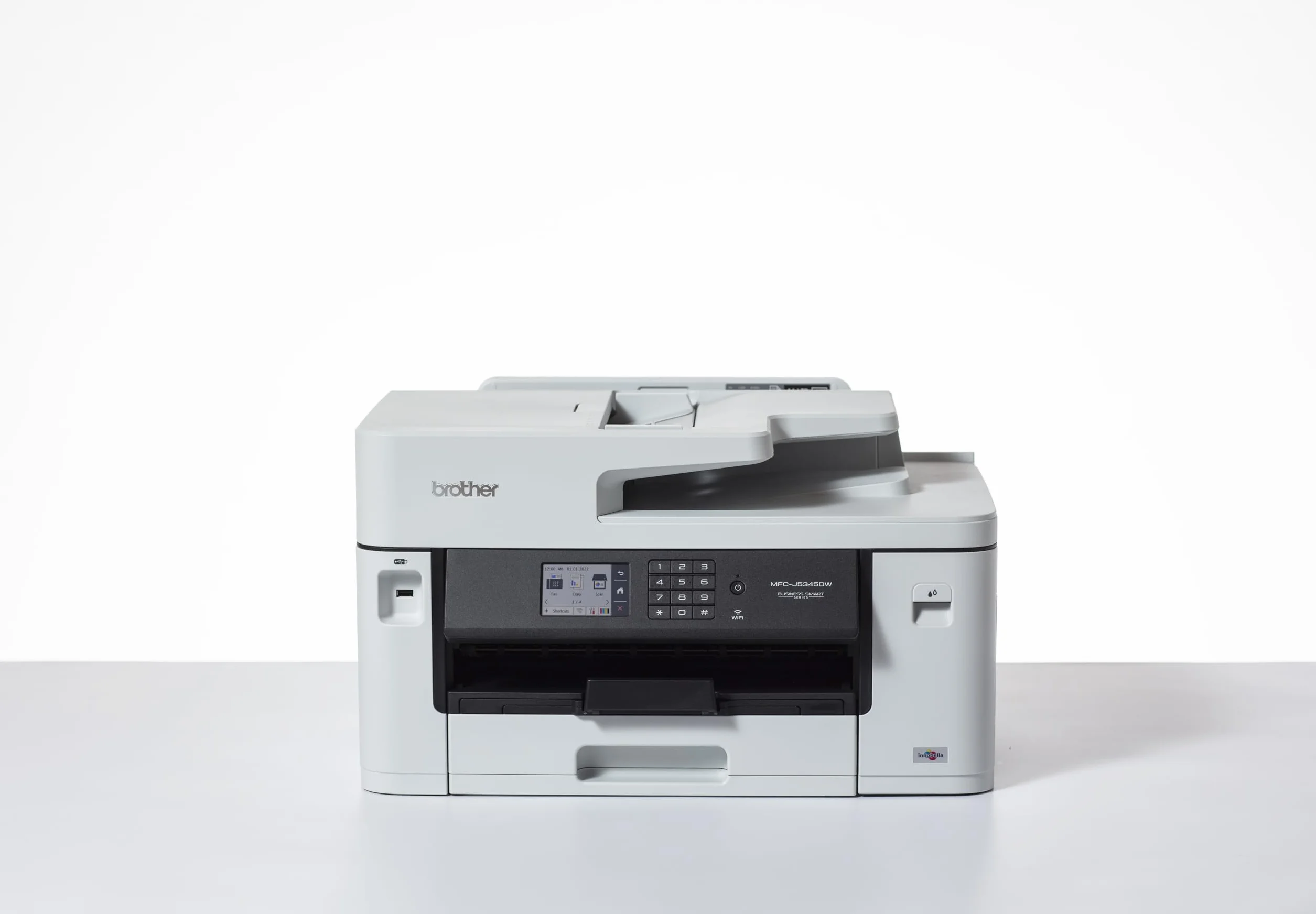 Brother MFC-J5345DW urządzenie wielofunkcyjne 4 w 1 (kaseta na 250 arkuszy, drukarka, skaner, kopiarka, faks), białe, średnie