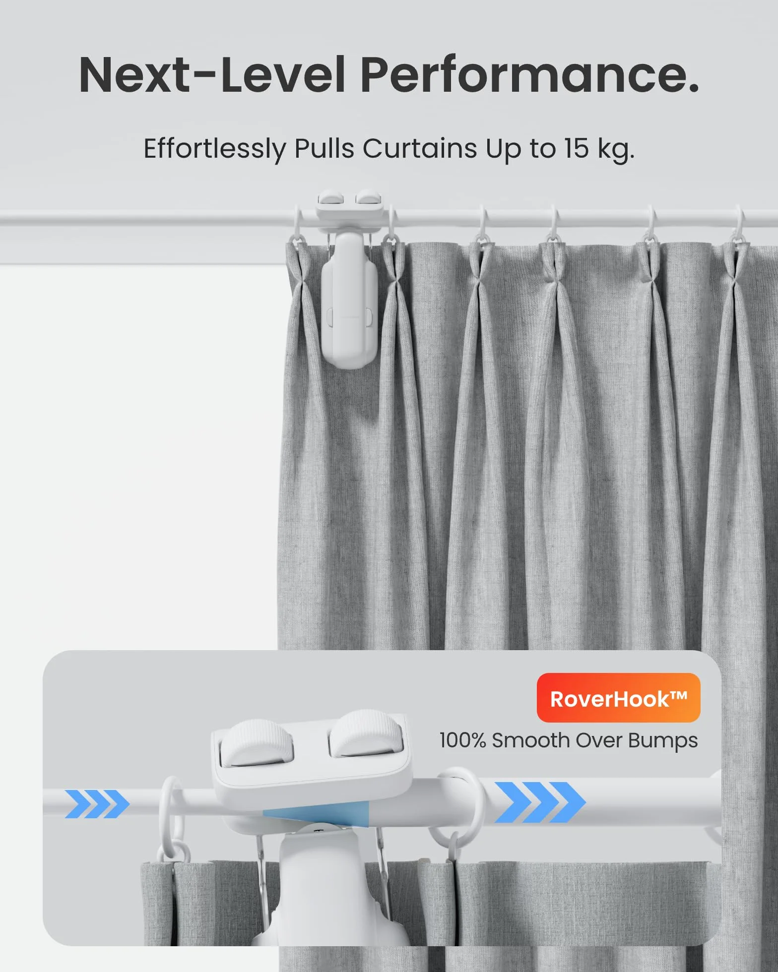 SwitchBot Curtain 3 Inteligentny automatyczny mechanizm do zasłon, pilot Bluetooth z aplikacją/timerem, wydajny silnik, obsługuje Alexę, Google Home, HomeKit za pomocą urządzenia Hub, do drążka
