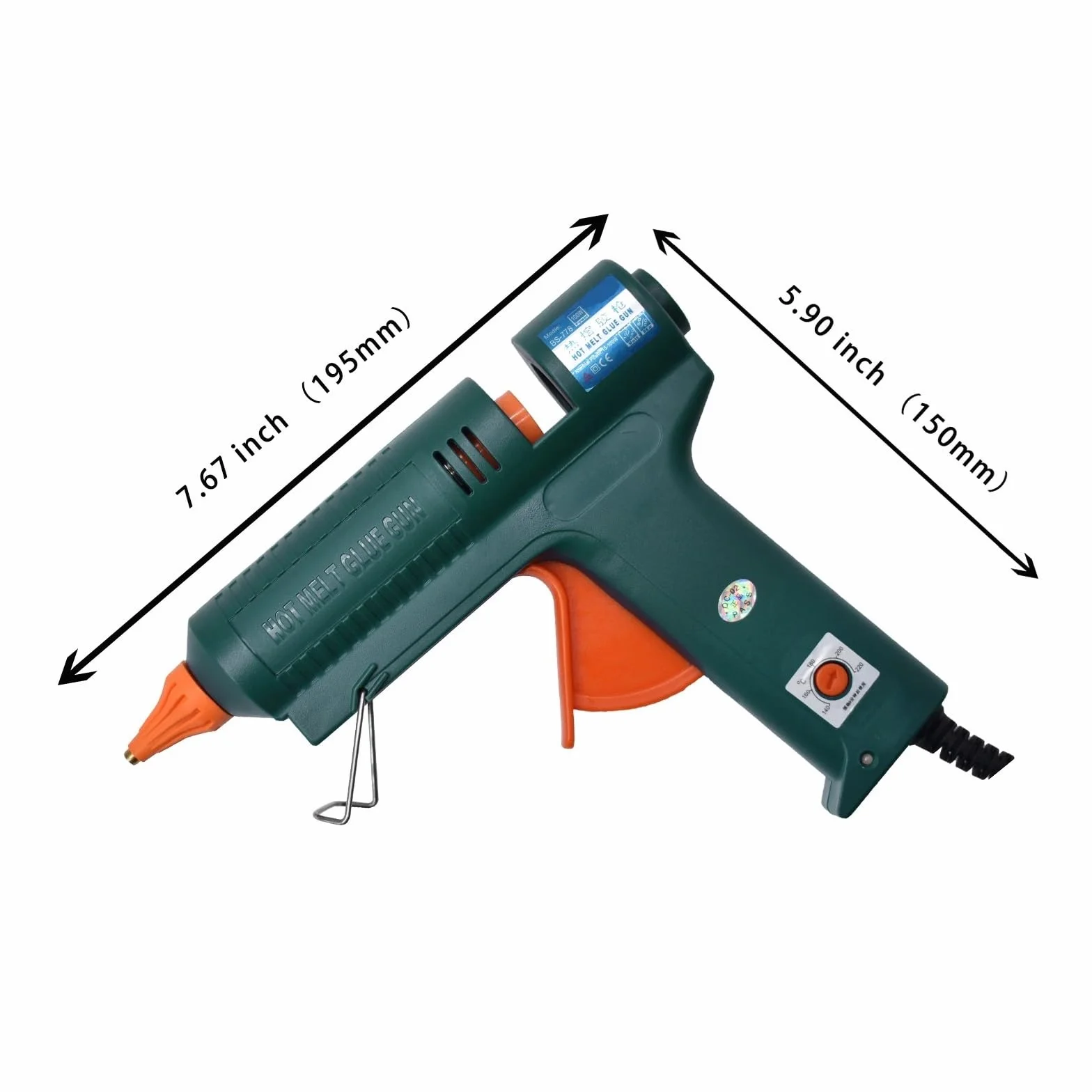 RUHEN Pistolet do klejenia na gorąco 150 W regulacja temperatury 140 ~ 220 stopni wymienna dysza użyj kleju 11 mm w sztyfcie do samodzielnego wykonania prac ręcznych i domowych szybkich napraw
