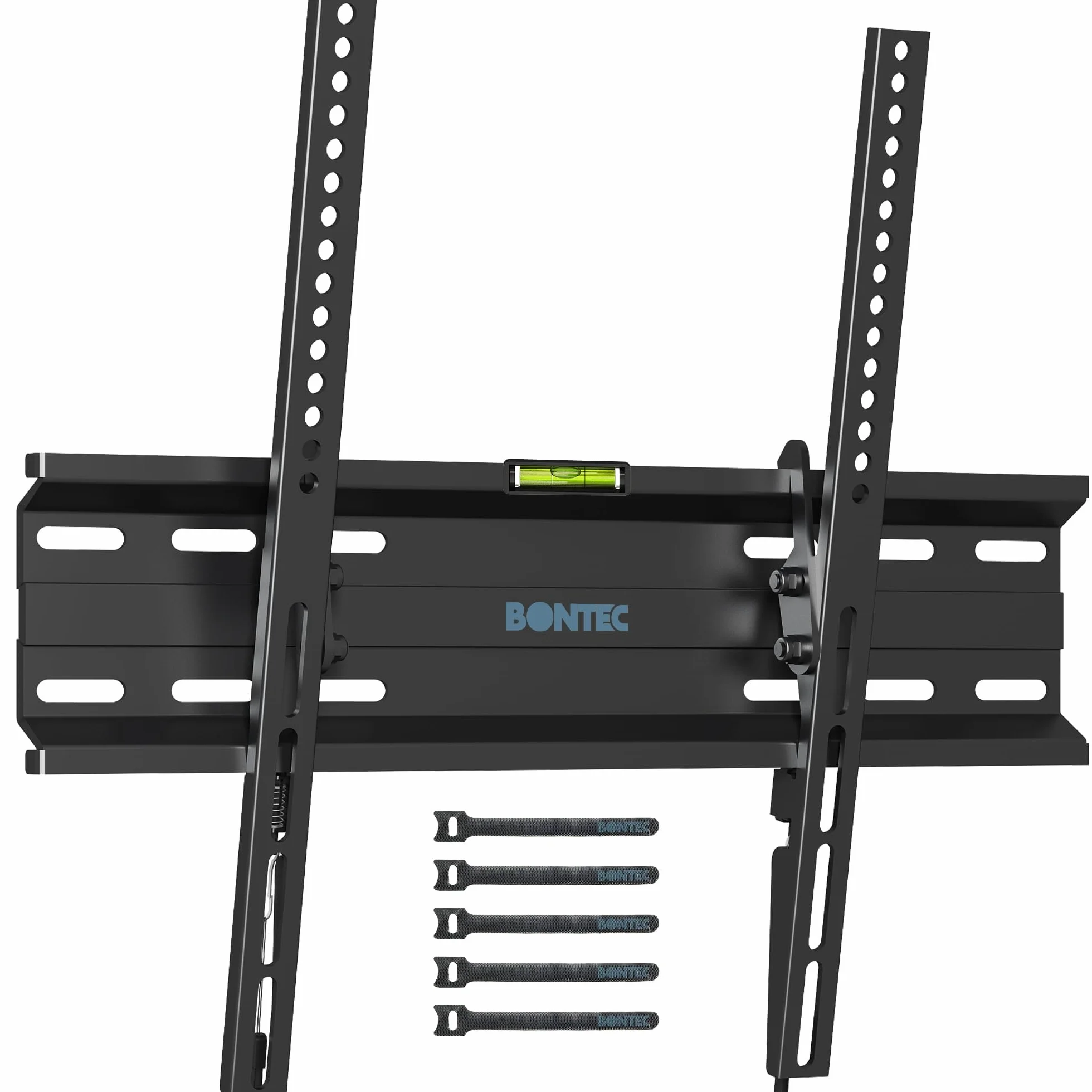 BONTEC Niskoprofilowy Uchwyt Ścienny do Telewizora 23-60 cali Ultra Cienki Uchwyt TV LED LCD OLED VESA Max 400x400mm Nośność do 45 kg z Blokadą Sprężynową i 5 Opaskami Kablowymi w Zestawie