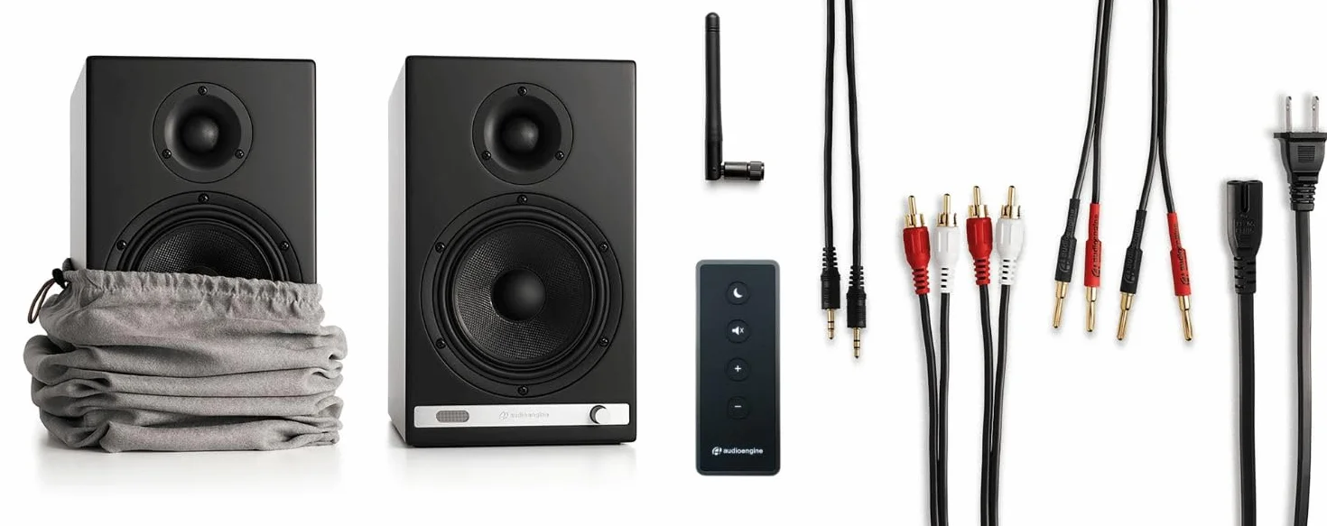 Audioengine HD6 Bezprzewodowe głośniki Bluetooth 150 W aptX-HD Czarny