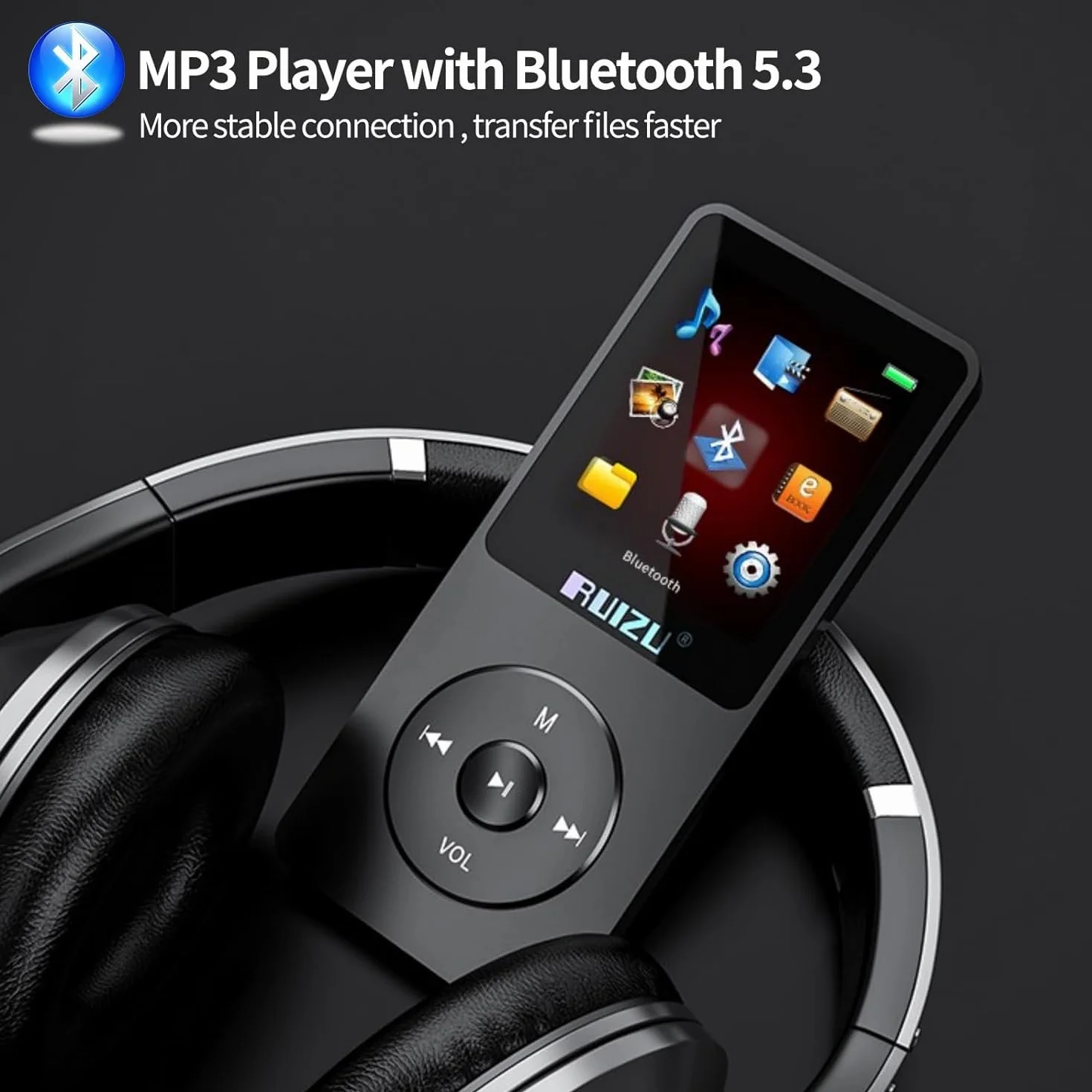 Odtwarzacz MP3 64 GB Bluetooth 5.3 ultralekki 30g bateria 80h ekran 1,8 cala obsługa TF 128 GB