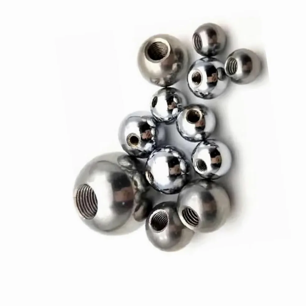 50 sztuk 304 kulki gwintowane ze stali nierdzewnej z półotworem M5 metryczny gwint żeński dla majsterkowiczów biżuteria części mechaniczne(OD 12mm)