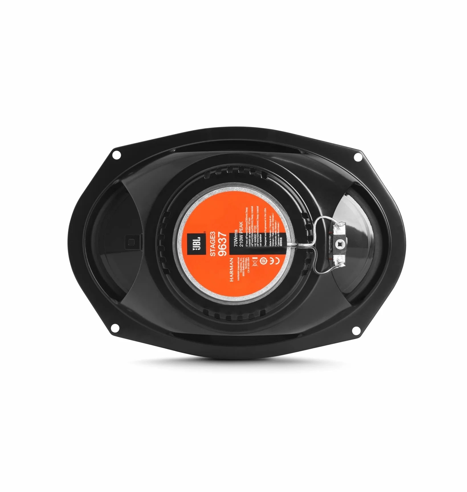 JBL Stage3 9637F 3-drożny zestaw głośników samochodowych Harman Kardon bez kratki, 375 W, owalne głośniki samochodowe, 6" x 9" (152 mm x 230 mm)