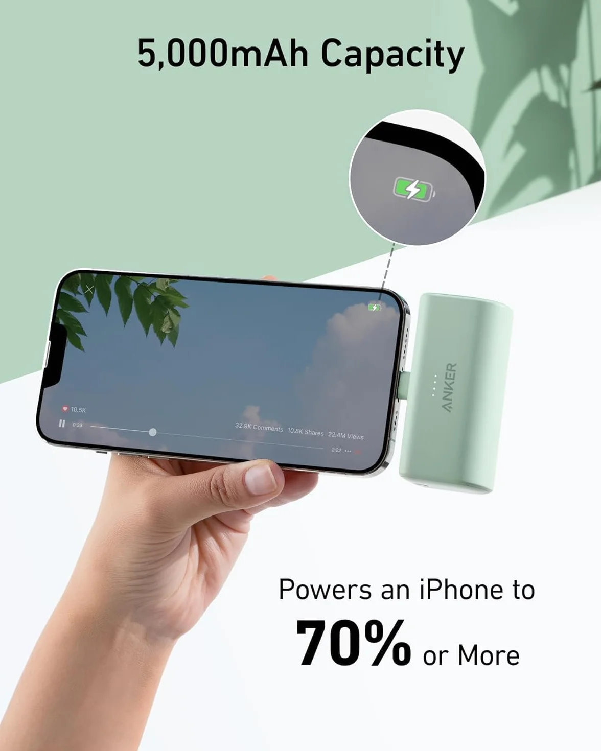 Anker 621 power bank 5000mAh 12W z wbudowanym złączem Lightning MFi