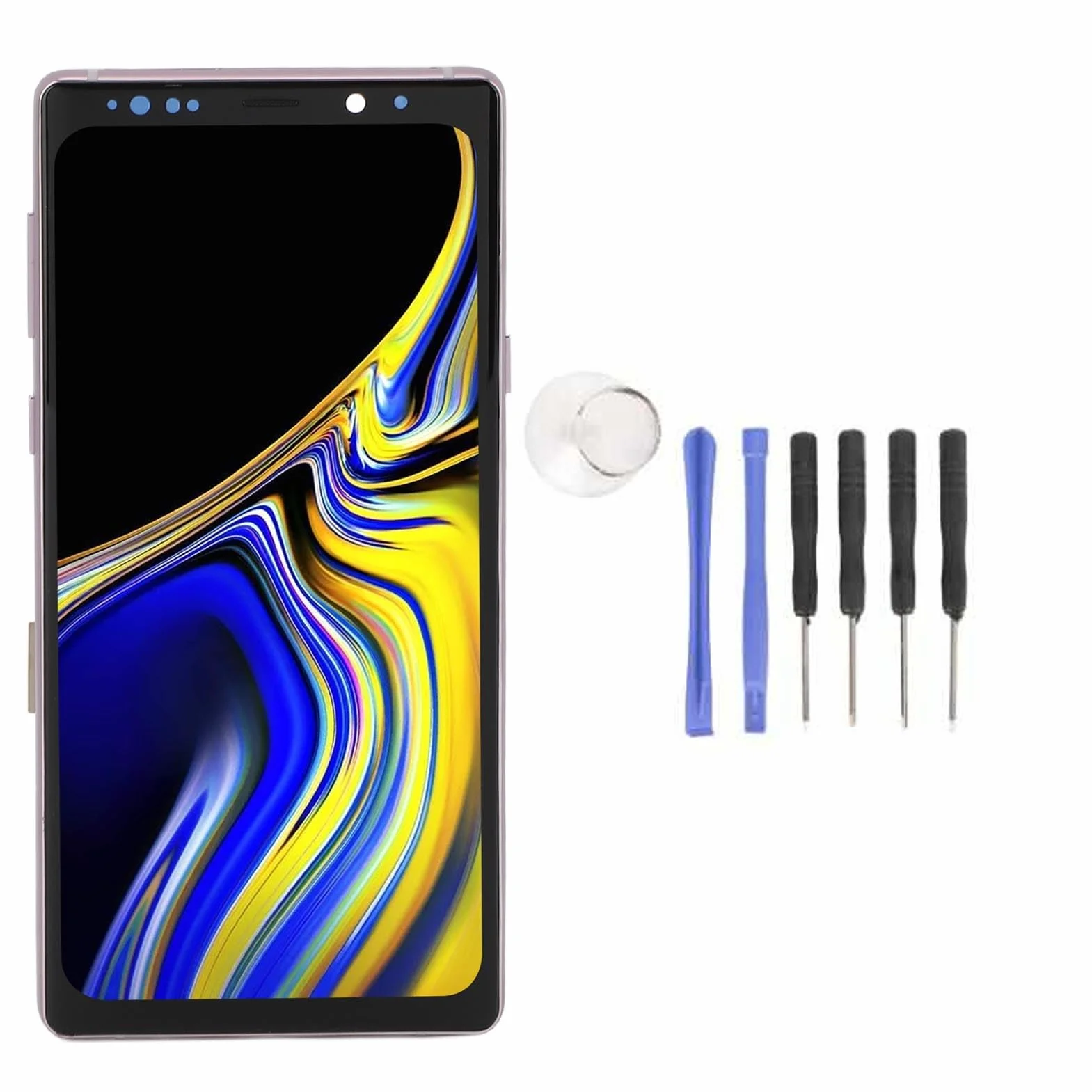 LCD Wyświetlacz Digitizer 3D Digitizer, wymiana ekranu dla przypis 9 N9600 N960U N960F N960N, 6,4 cali Wyświetlacz LCD Digitizer 3D Digitizer z Narzędziami (Fioletowy)