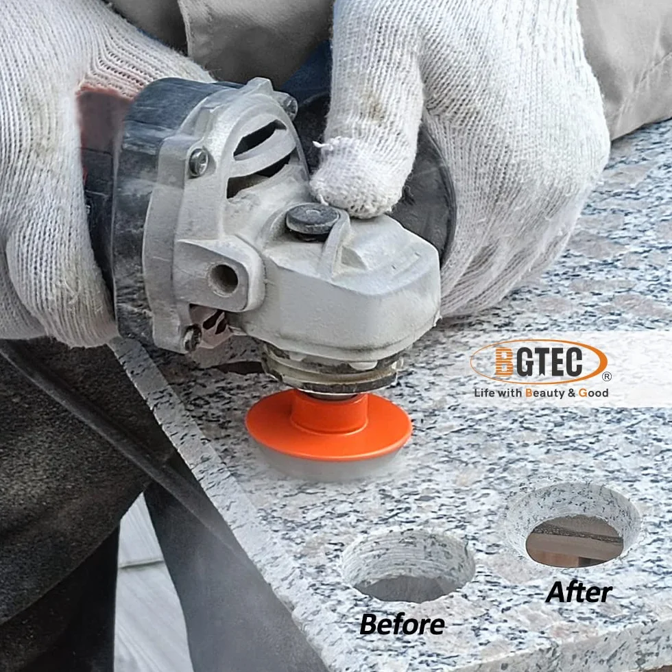BGTEC Diamentowy wiertło do fazowania, 2 szt. 75 mm z gwintem M14 do istniejących otworów powiększających kształtowanie płytki do przycinania marmuru granitu ceramicznego pogłębiacza wiertła