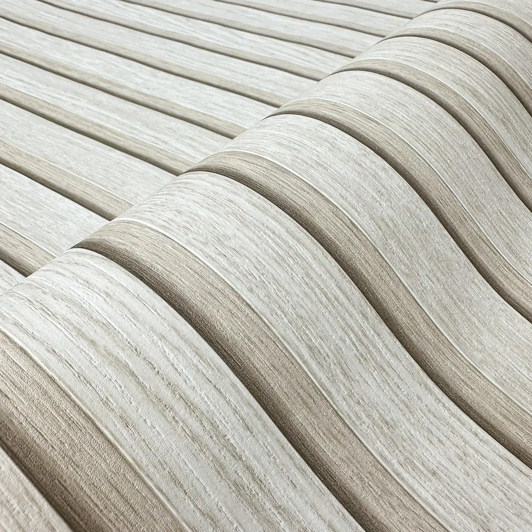 WALLCOVER Tapeta o wyglądzie drewna, beżowa, tapeta z włókniny, panele akustyczne, efekt 3D, panele drewniane, naturalny wygląd, nowoczesna ściana drewniana, 10,05 m x 0,53 m, Made in Germany