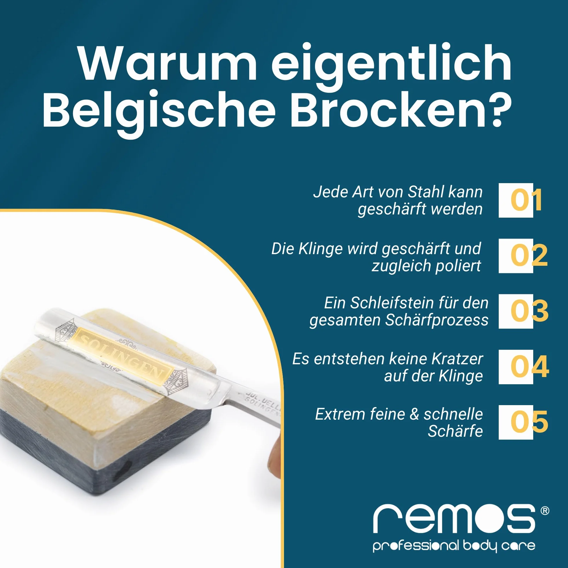 REMOS Żółty Belgijski Kamień Szlifierski Brocken - Nr. 8 Rozmiar 58-70 cm²