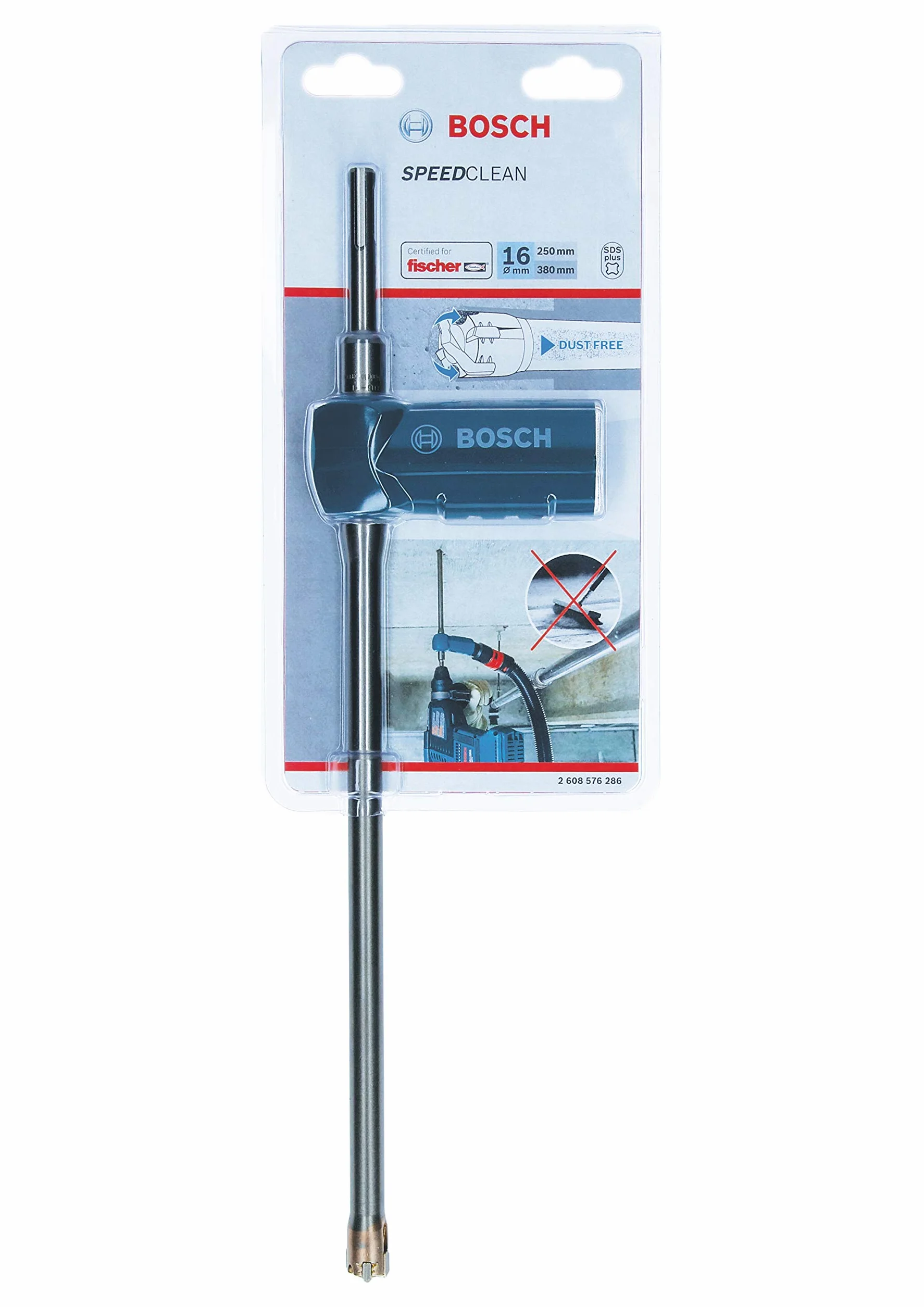 Bosch Professional Wiertło udarowe SDS plus-9 Speed Clean (do betonu i muru, 16 x 250 x 380 mm, akcesoria do młotowiertarki
