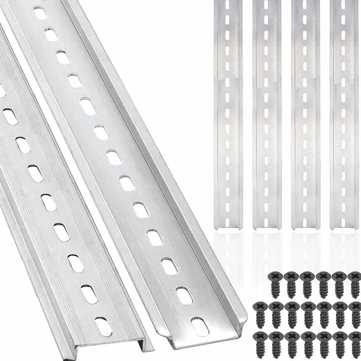 Xiatiaosann Szyna montażowa, szczelina, aluminiowa, 6 sztuk szyn DIN do szafy rozdzielczej, szafy sterowniczej, szerokość 35 mm, wysokość 7,5 mm, długość 300 mm