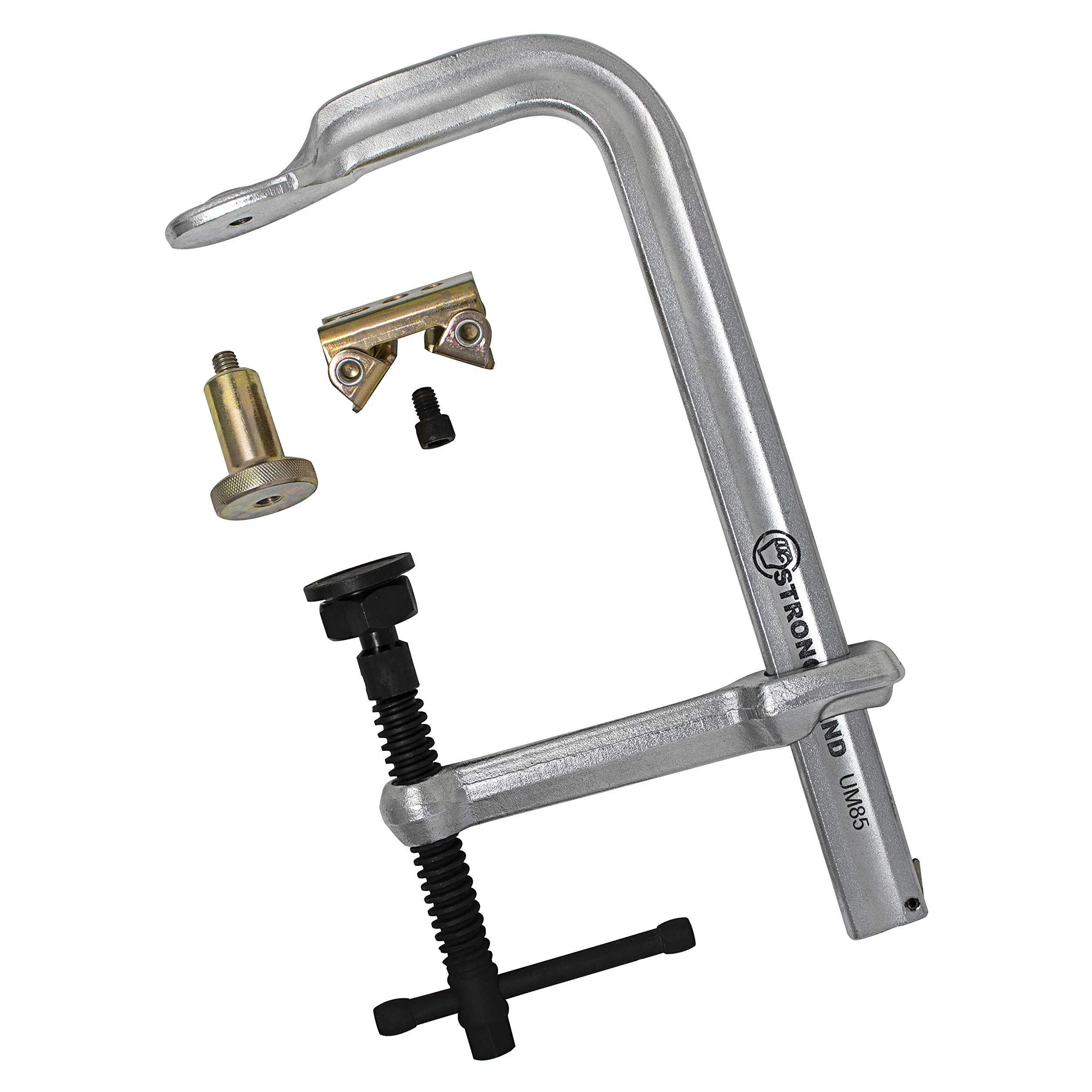 Strong Hand Tools, System zaciskowy 4 w 1, zacisk prętowy o regularnym obciążeniu, pojemność 38,5 mm, ciśnienie zaciskowe: 1,1 kg, głębokość gardła: 5-1/2″, UM125-C3