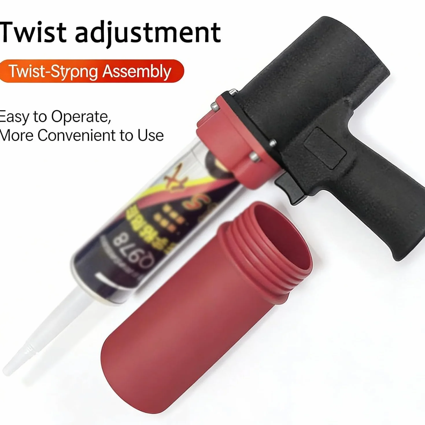 Pneumatyczny pistolet uszczelniający 300 ml z manometrem, regulowana prędkość, równomierne rozprowadzanie silikonu, kleju do szkła, naprawa i budowa karoserii samochodowej