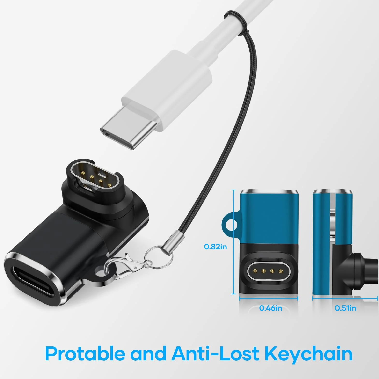 Adapter kabla ładowania USB C do Garmin Watch 4 Pack – Złącze danych do Garmin Fenix 8/7/6 Pro Solar, Vivoactive 6/5/4S, Venu 4/3/3S SQ, Forerunner 165/55/970/965/265/170/70, Instinct 3, Epix 2