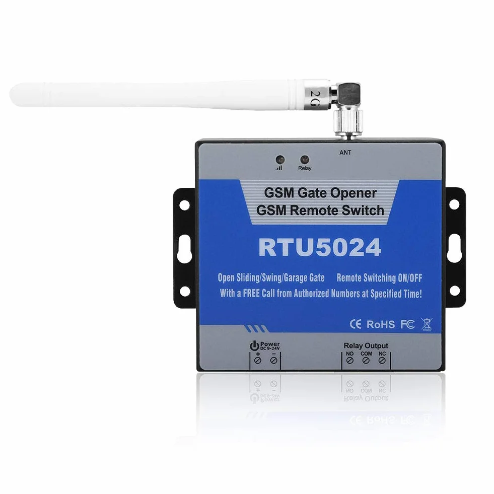 GSM otwieracz bramy, RTU 5024 kontroler dostępu, zdalne włączanie/wyłączanie, darmowe połączenia SMS, obsługa poleceń 850/900/1800/1900 MHz